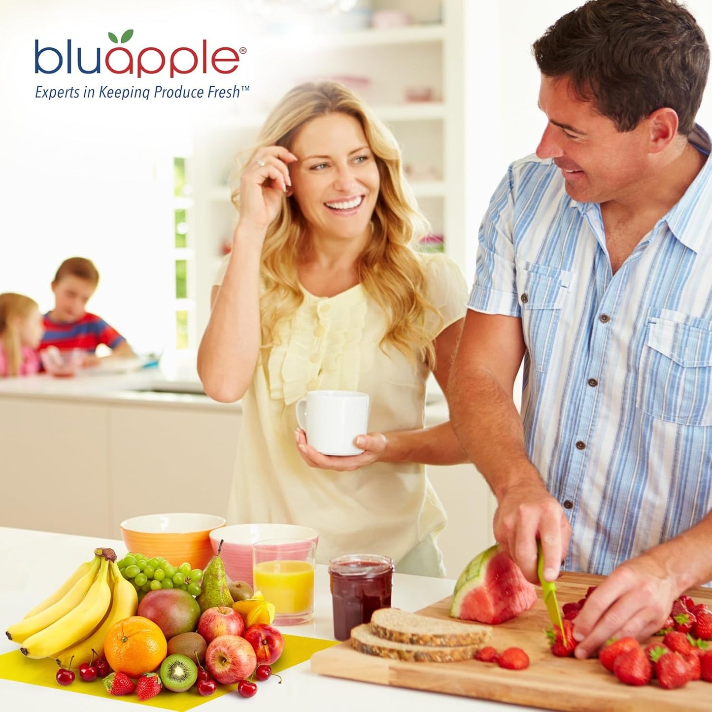 Bluapple FreshMats, Refrigerator Bin Liner, Fridge Drawer Mats, Crisper Life Extender Liner Keeps