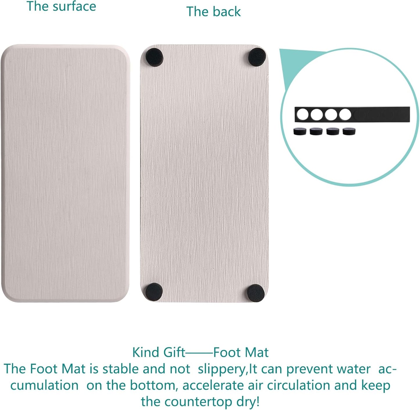 2 Pcs Water Absorbing Stone Trays, Kitchen/Bathroom Sink Soap Dish, Diatomite Tray Used for Hand