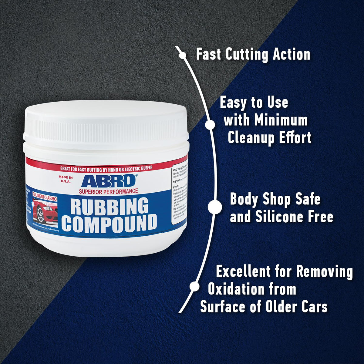 ABRO Superior Performance Rubbing Compound, 32 oz., Buffing Compound for Oxidized Finishes, Smooth