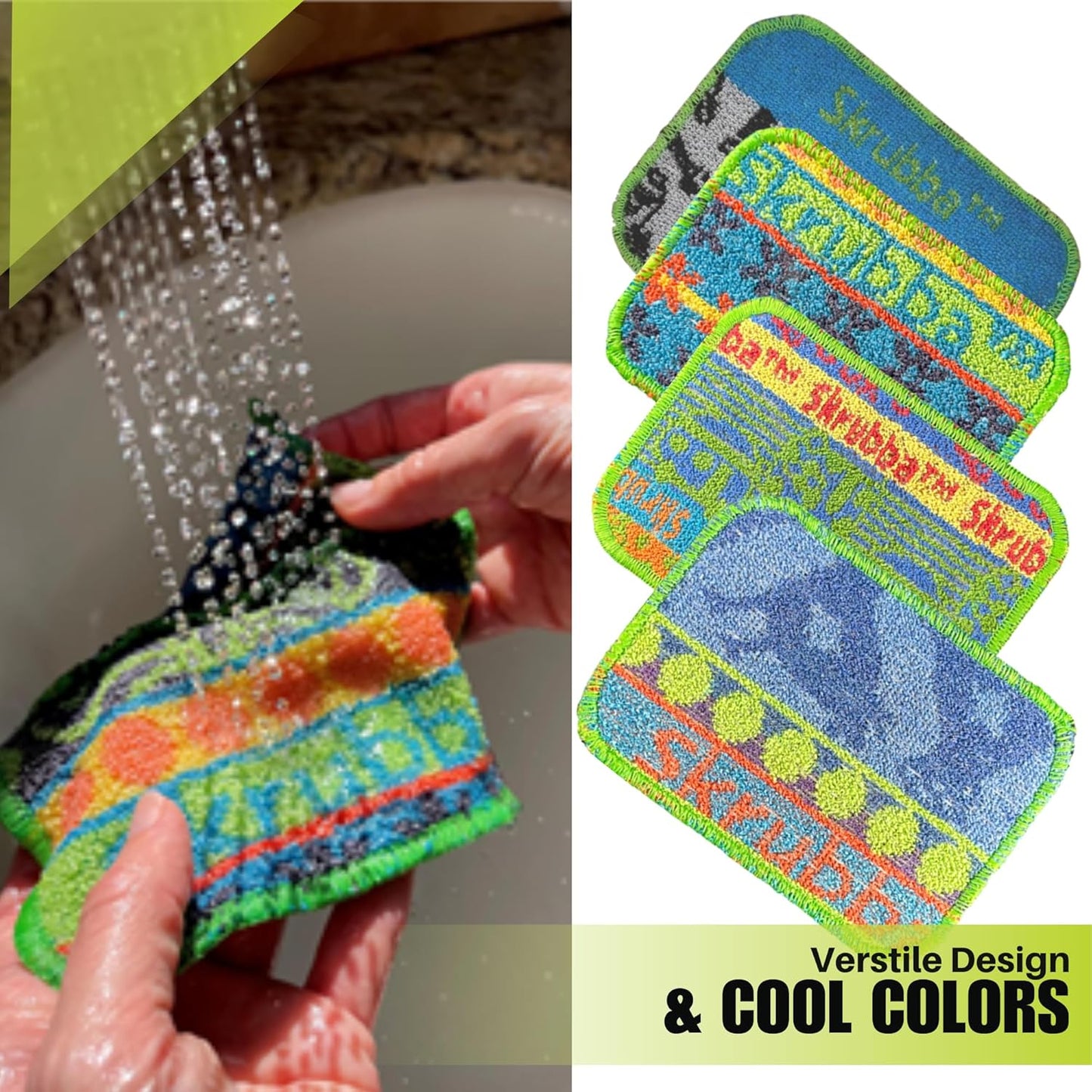 Wet-It Skrubba Non-Scratch Scouring Pad – European Scrubby Sponge for Kitchen Cleaning, Pots, Pans
