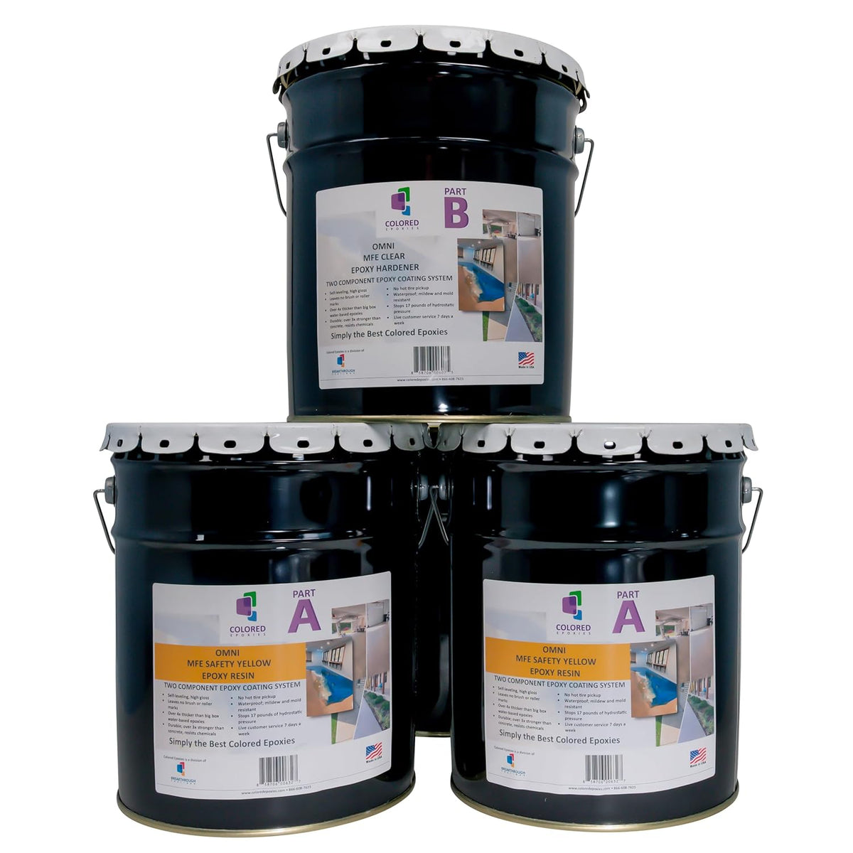 Colored Epoxies Safety Yellow Epoxy Resin Coating Made with Beautiful and Vibrant Pigments, 100%