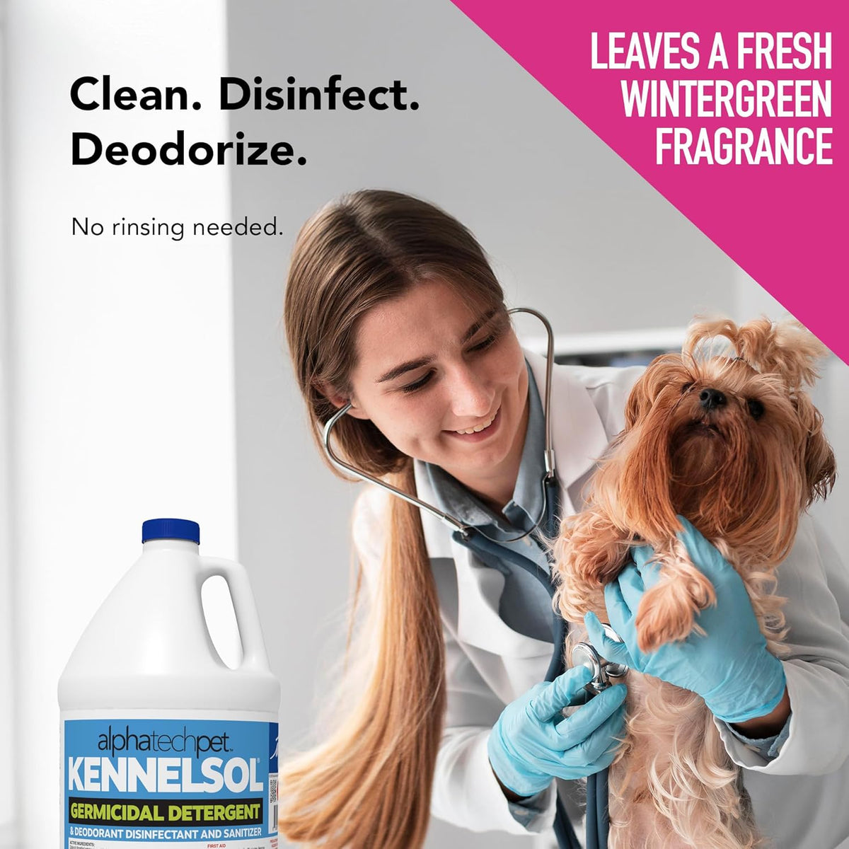 ATP KennelSol 1-Step Kennel Cleaner - 1 Gallon (Pack of 4) Liquid Disinfectant, Effective Against