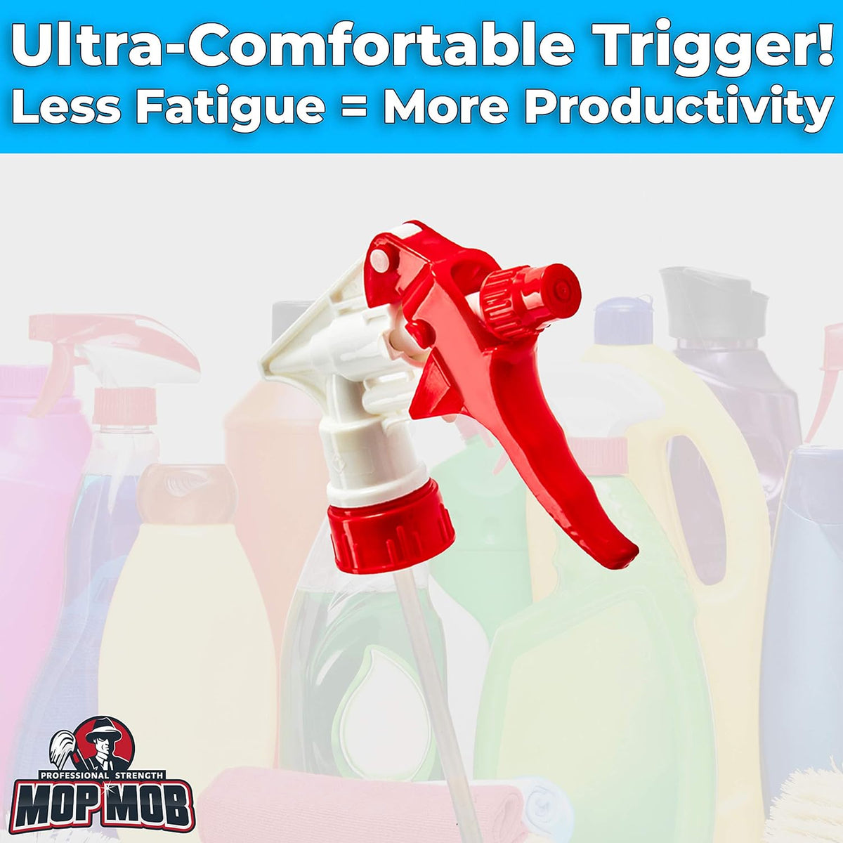 Leak-Free, Chemical Resistant Spray Head 5 Pk Industrial Spray Heads Only (No Bottles) for Auto/Car