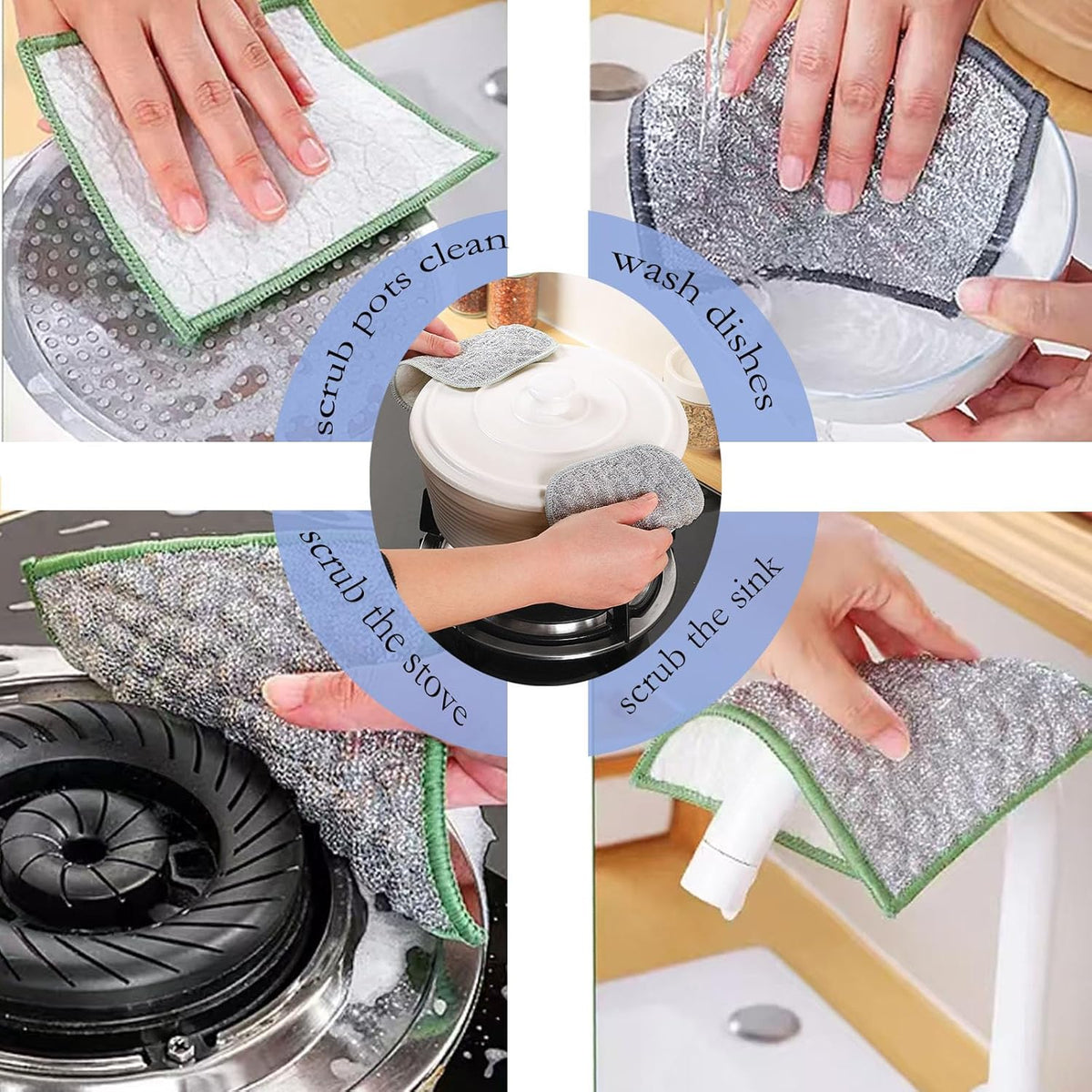 New Scratch-Resistant Multi-Functional Metal Wire Dish Cloth, Double-Sided for Wet and Dry use