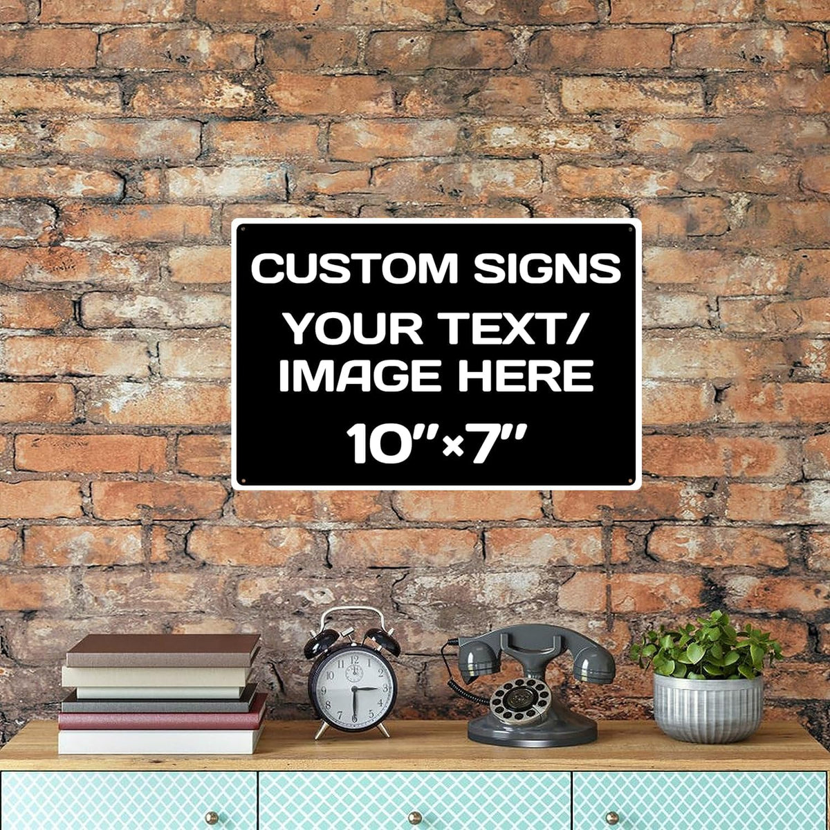 Aluminum Weatherproof Metal Signs - Custom Text & Picture, Multiple Sizes, Black & White Traffic