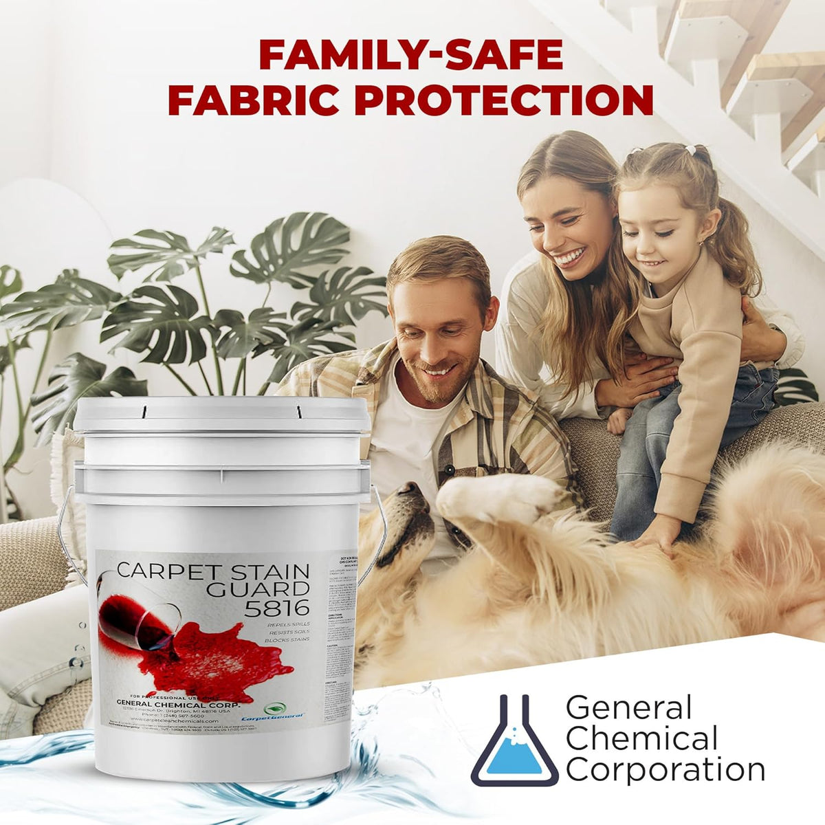 General Chemical Stain Shield Spray - Safe Fabric Protector Spritz and Stain Guard 5816 for