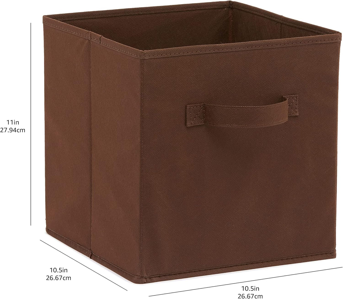 Amazon Basics Cube Organizer Storage Bins Handles, Collapsible Fabric, Pack of 6, 10.5"x10.5"x11"