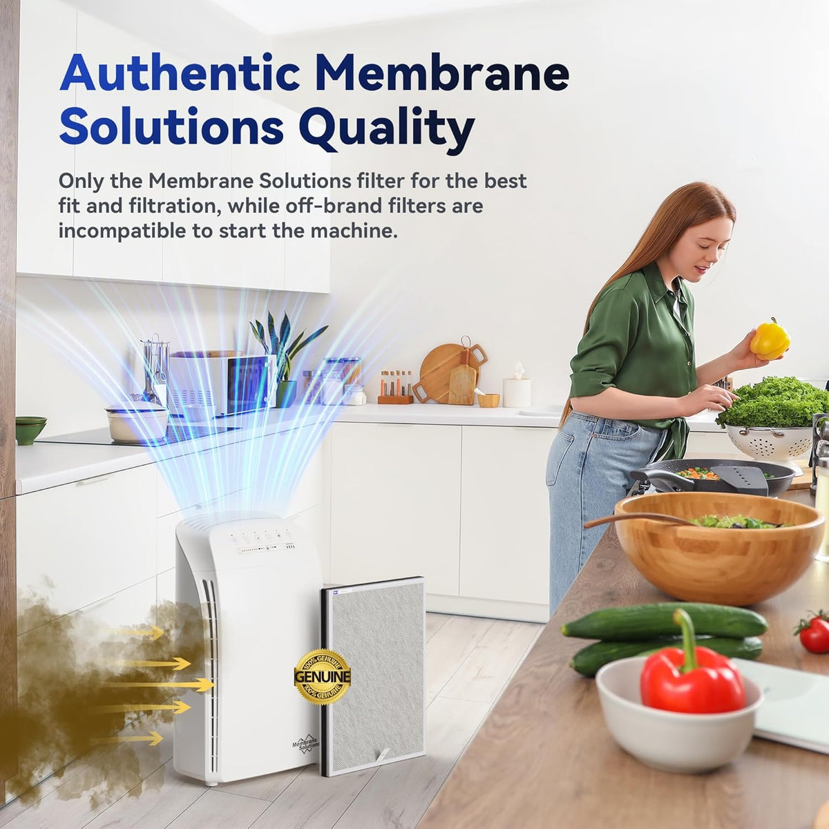 Membrane Solutions MSA3/MSA3S Genuine Smoke Removal Air Purifier Filter Replacement 2 Pack