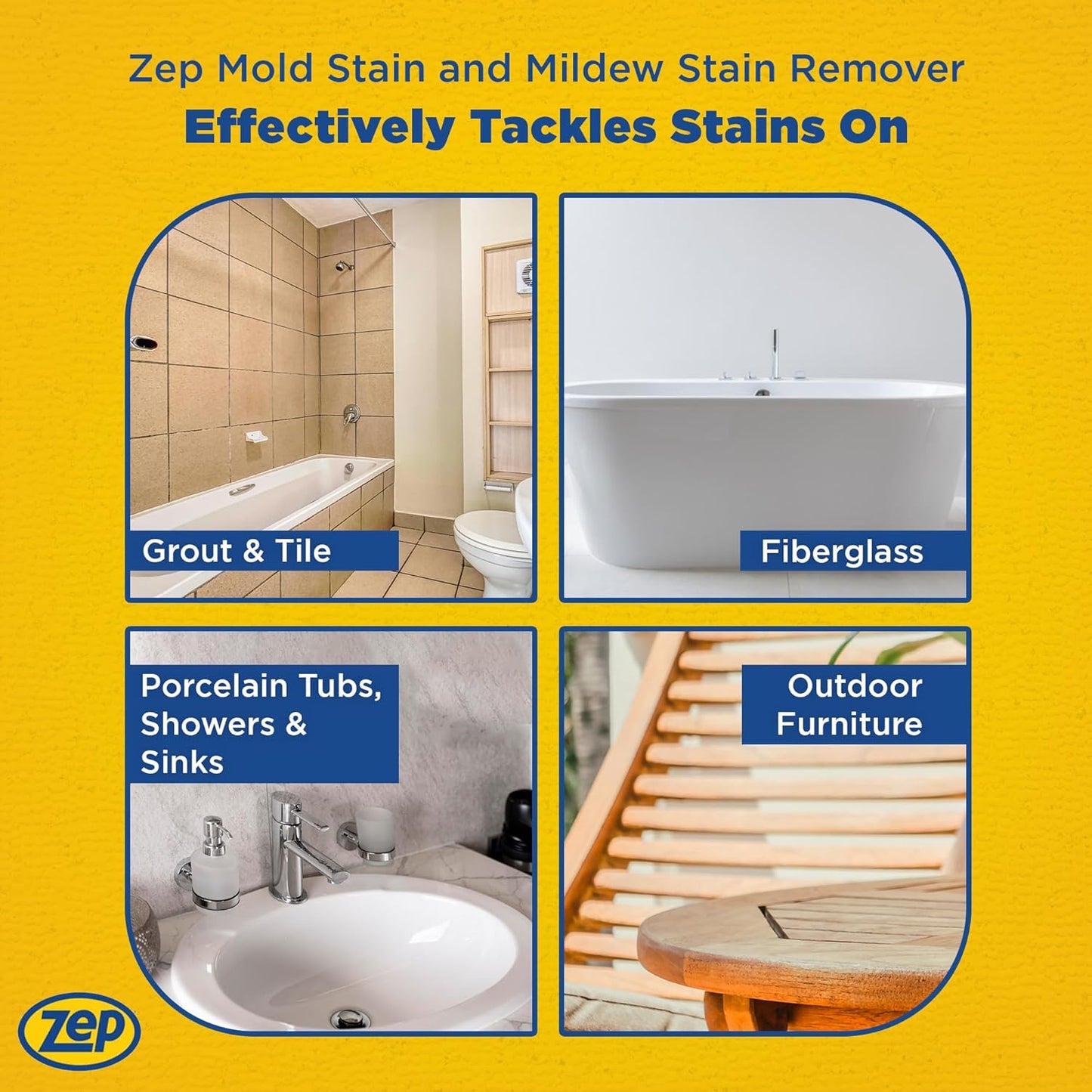 Zep Mold Stain and Mildew Stain Remover - 32 oz (Pack of 12) - ZUMILDEW32 - Experience the Power of