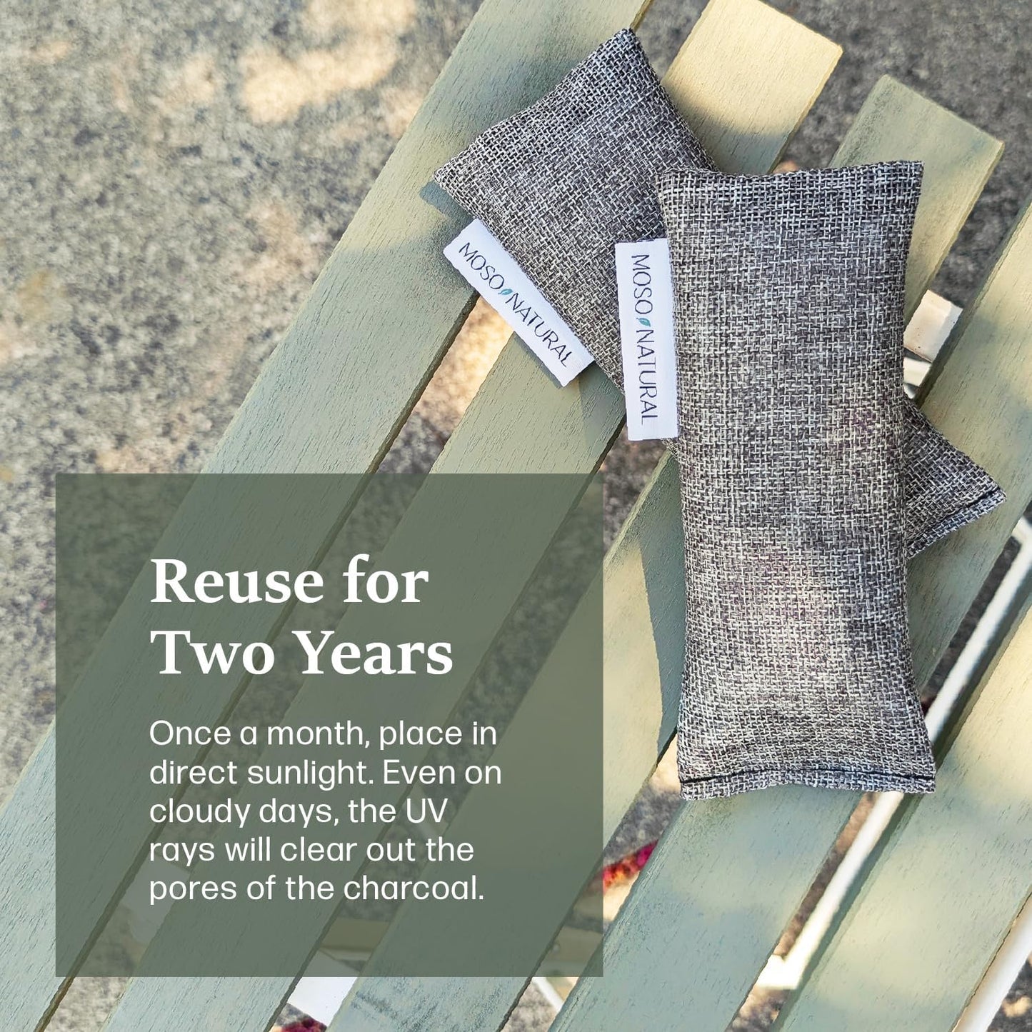Moso Natural Shoe Deodorizer Inserts, Charcoal Odor Absorber for Shoes, Gym Bag & Boot Deodorizer
