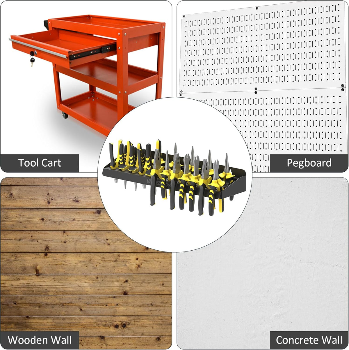 UNITEDPOWER Pliers Holder, Wall Mount Storage Rack Organizer for Workshop, Shed, Garage, Home