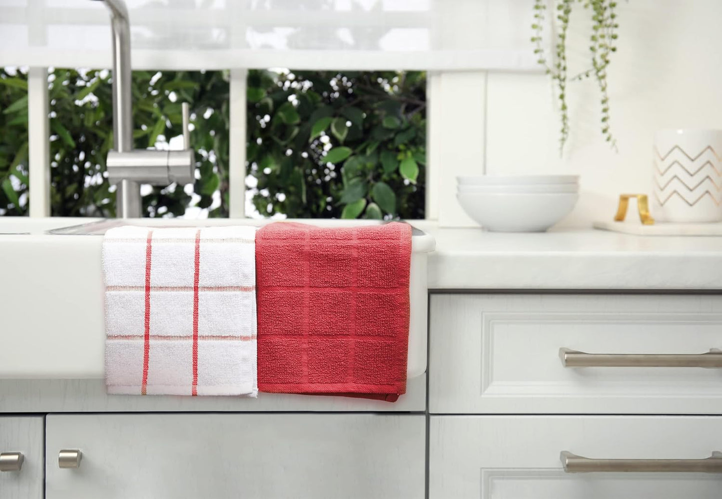 100% Cotton Kitchen Towels and dishcloths Sets, Super Soft & Absorbent, Dish Cloths for Washing