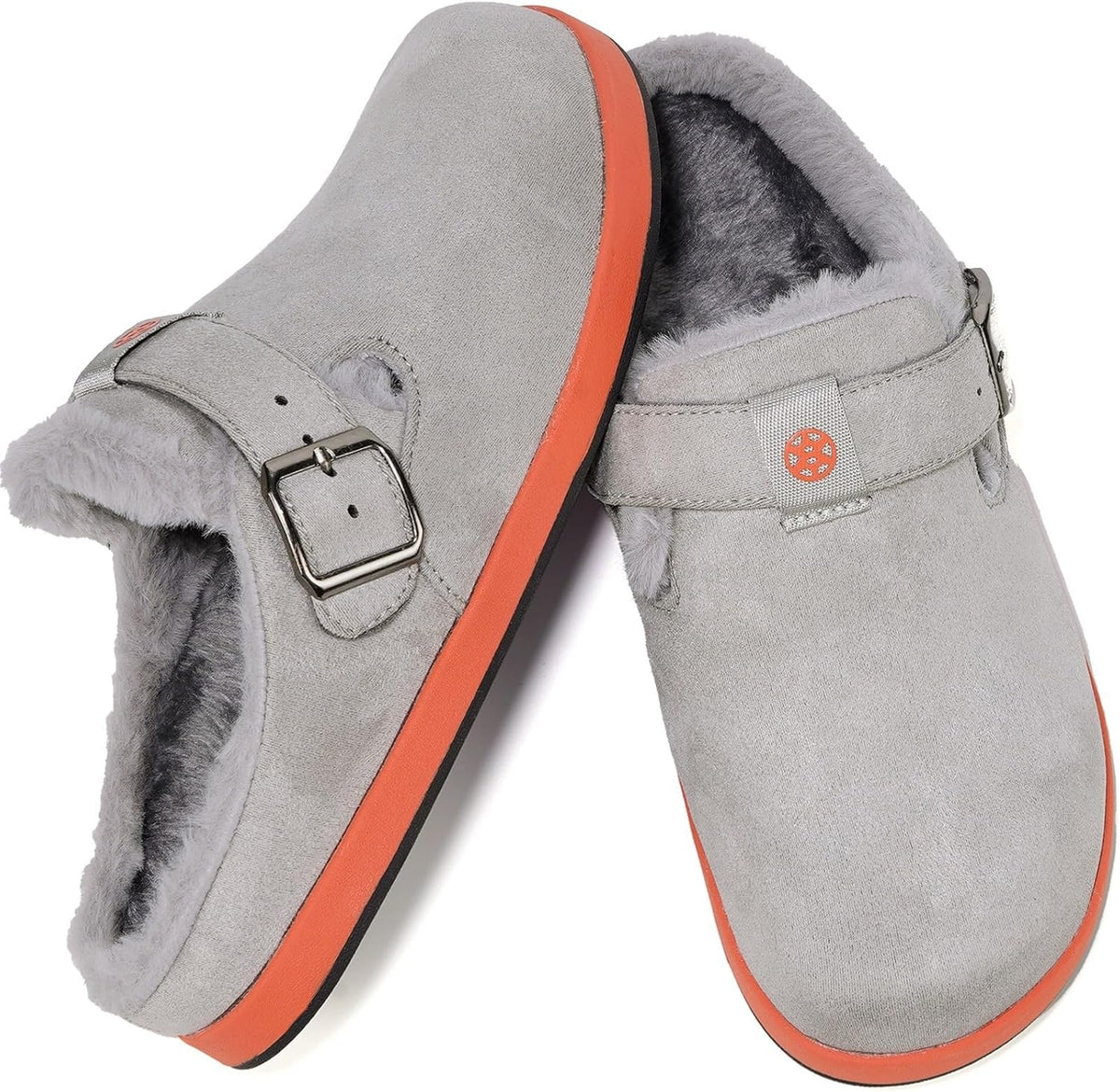 Fur Lined Clogs for Women Men Suede Winter Slippers Arch Support Slip on Mules Potato Shoes with