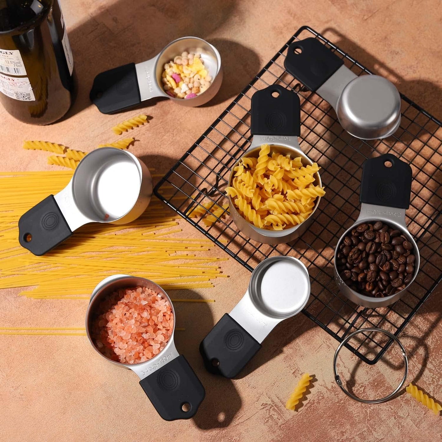 Magnetic Measuring Cups Set Stainless Steel Heavy Duty Metal Measuring Cups for Dry and Liquid