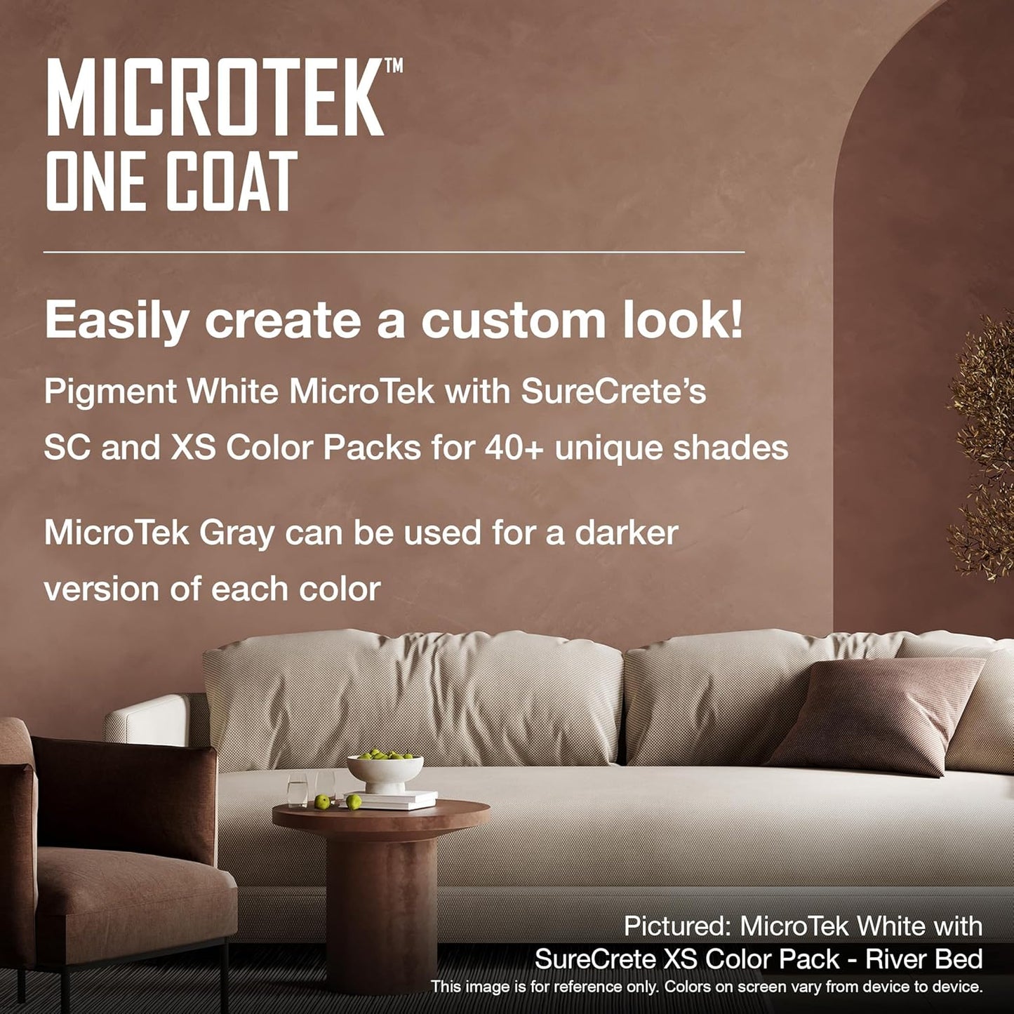 SureCrete MicroTek One Coat | White | 40 lb Bag | Microcement Overlay for Interior & Exterior