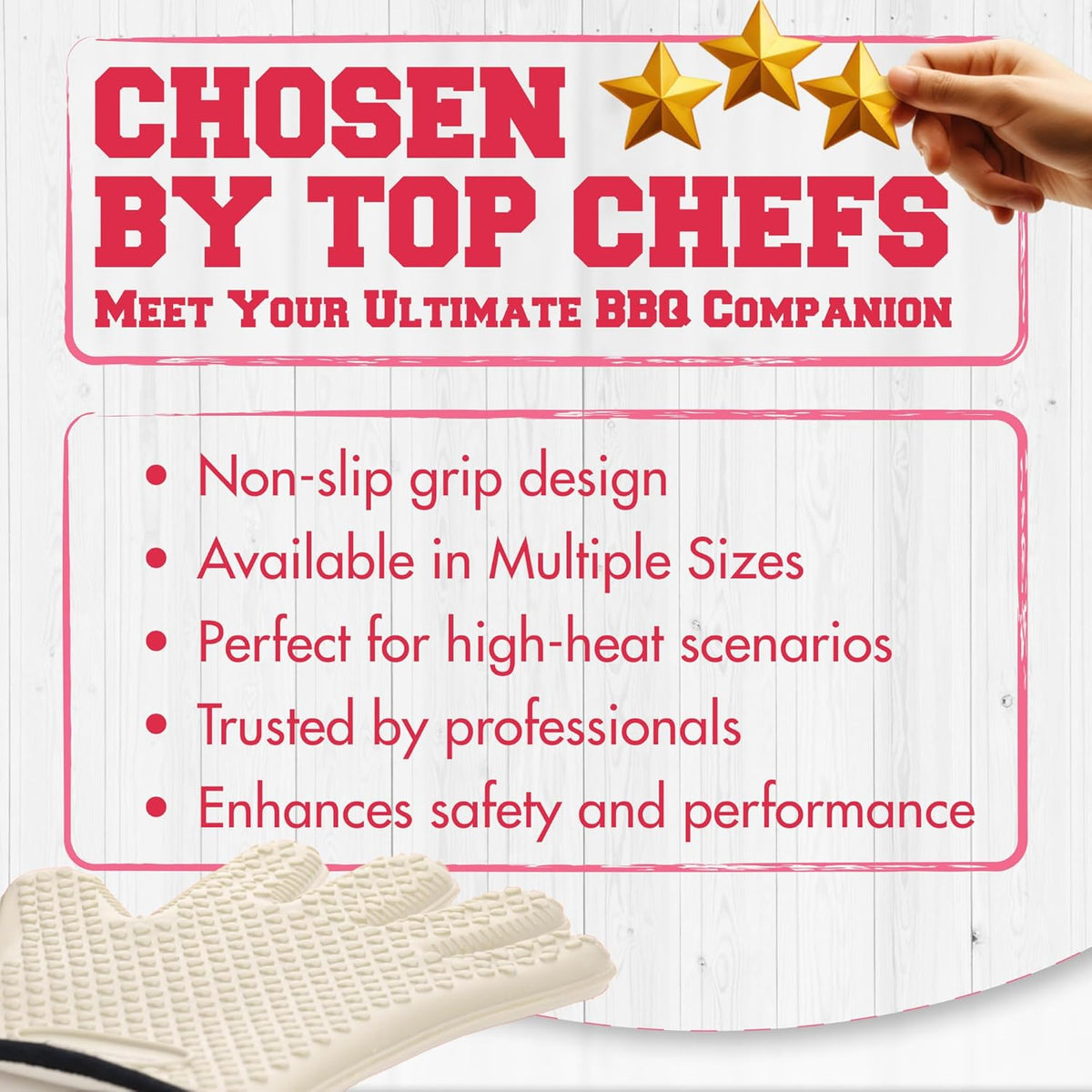 KITCHEN PERFECTION XL Silicone Smoker Oven Gloves for Women -Extreme Heat Resistant BBQ Gloves