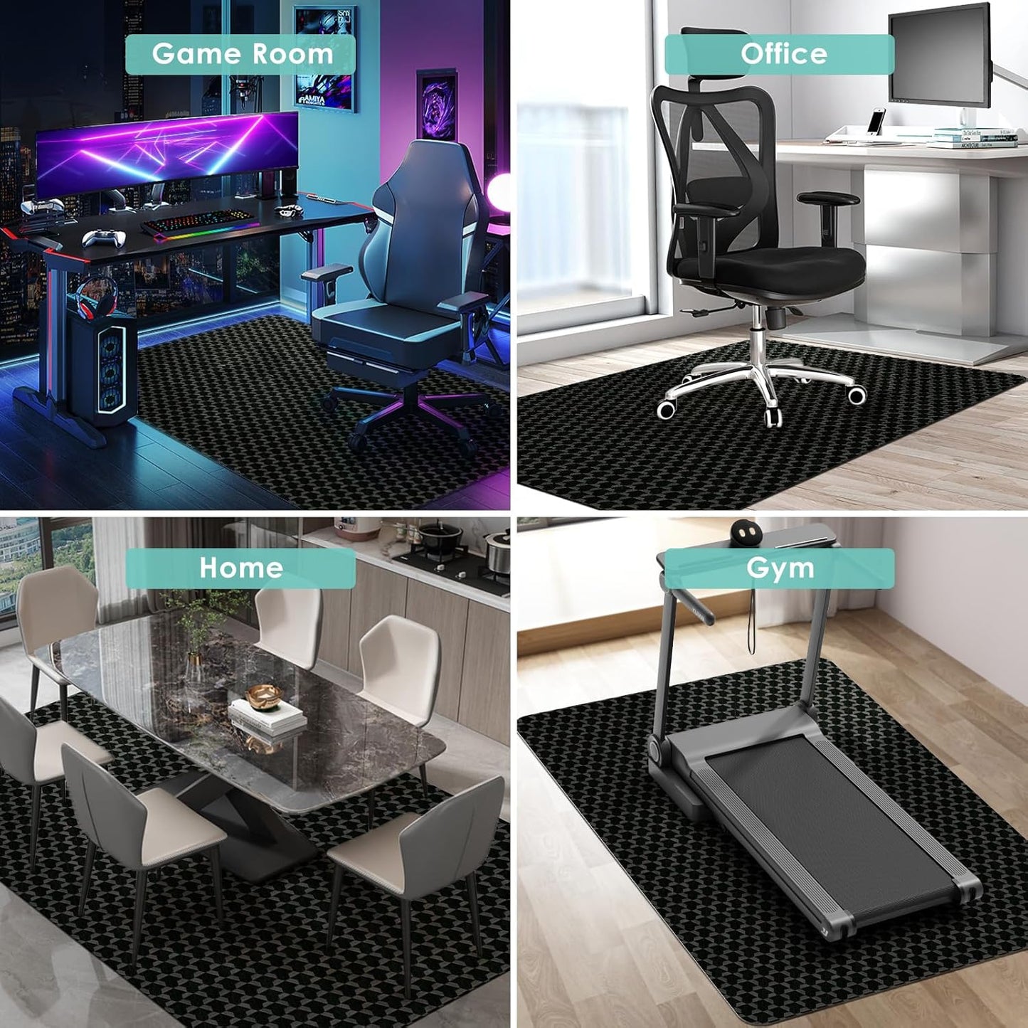 Vicwe Office Chair Mat for Hardwood Floor, 48" x 40" Large Chair Mats, Gaming Chair Mat for