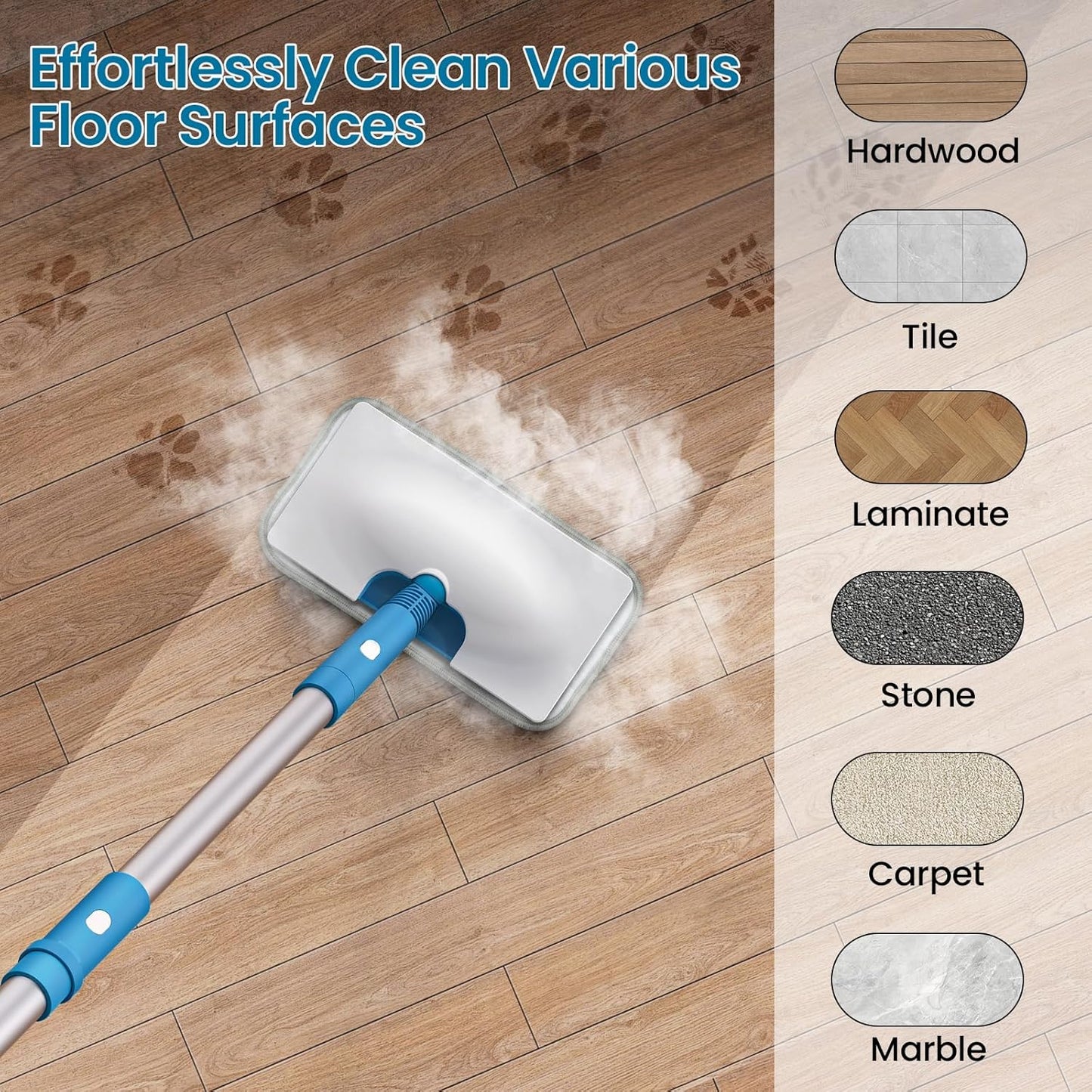 13-in-1 Steam Mop, Handheld Steam Cleaner for Home and Floor Cleaning, Floor Steamers for Hardwood