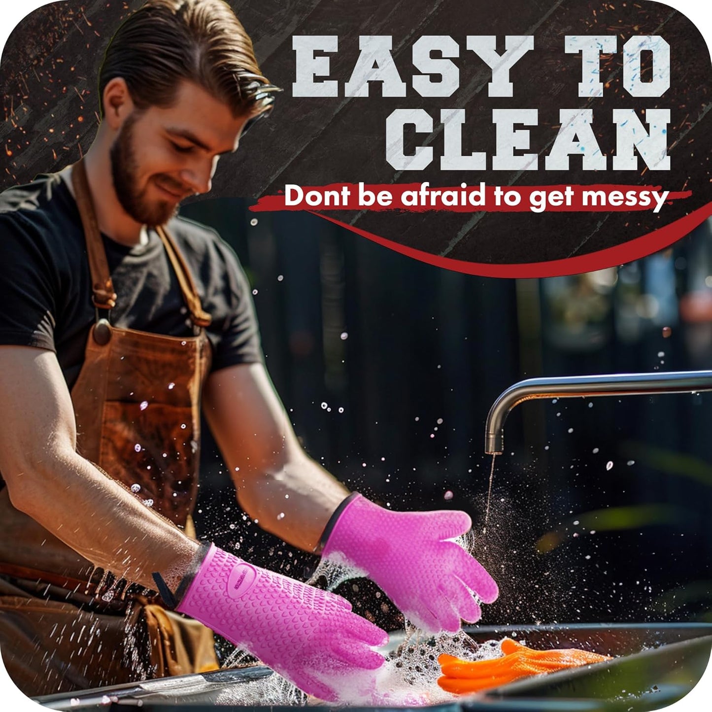 KITCHEN PERFECTION S Silicone Smoker Oven Gloves -Extreme Heat Resistant BBQ Gloves -Handle Hot