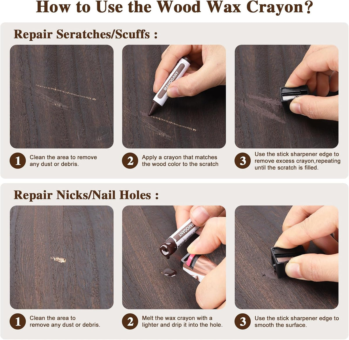 Dual Tip Furniture Markers Touch Up,Upgrade 13 Pcs Wood Markers Furniture Repair Kit,Touch Up Paint