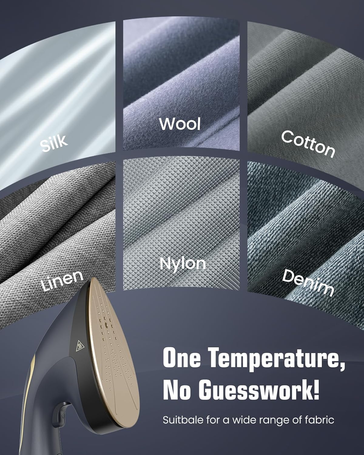 BEAUTURAL Steamer for Clothes, 2-in-1 Steam & Iron, 1200W Handheld Powerful Garment Fabric Wrinkle