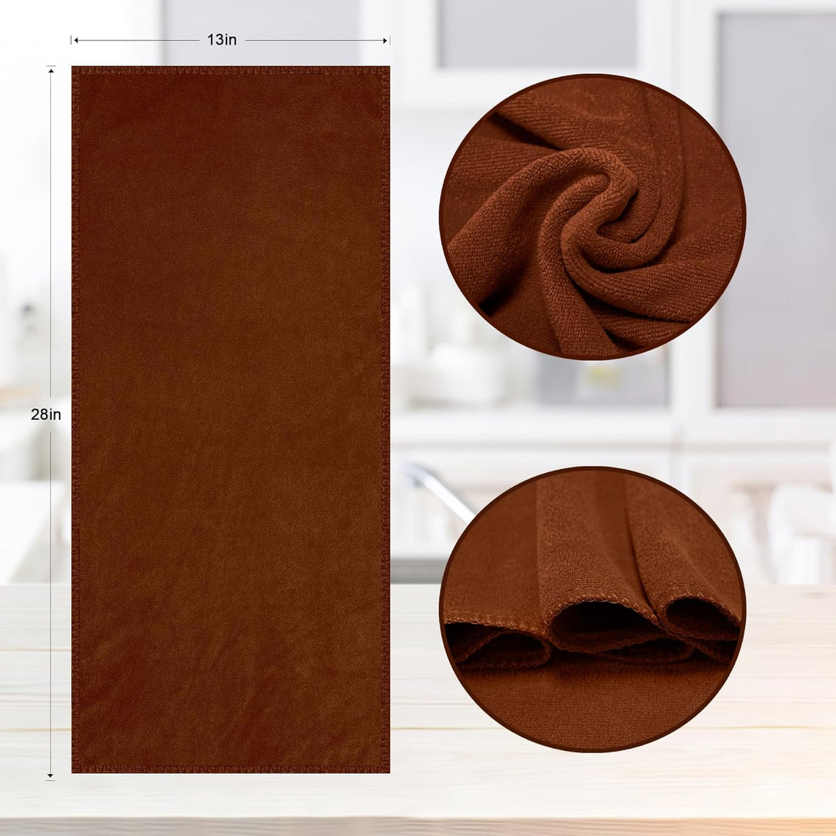 kimteny 13x28 Inches Kitchen Cloth Dish Towels, 400 GSM Premium Dishcloths, Super Absorbent Coral