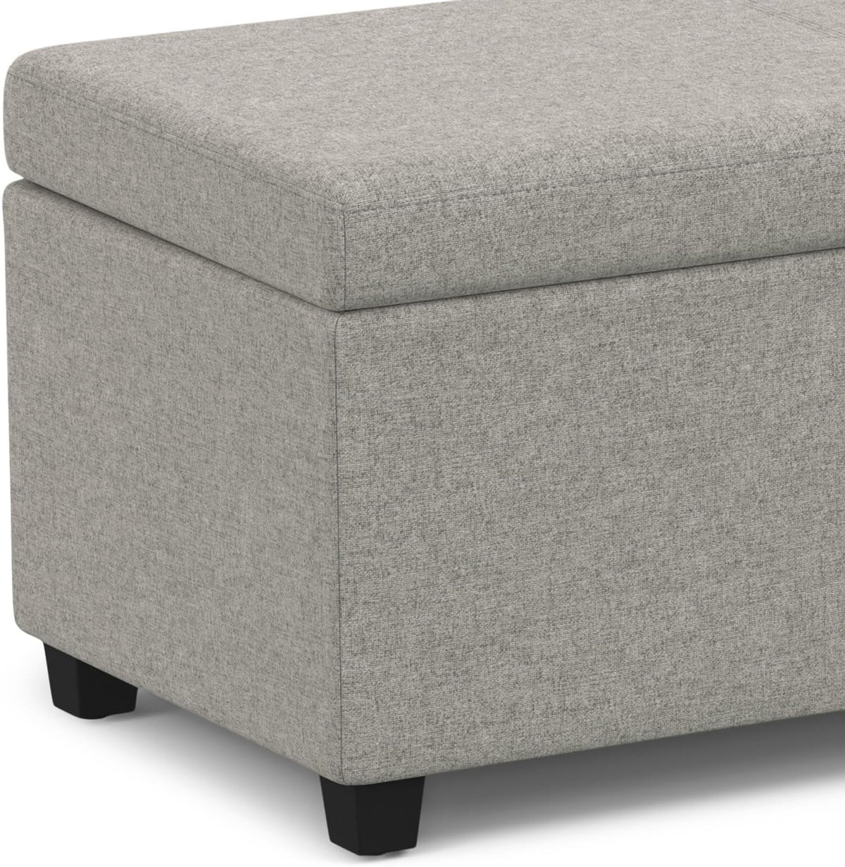 SIMPLIHOME Avalon 54 inch Wide Contemporary Rectangle Extra Large Storage Ottoman Bench in Cloud