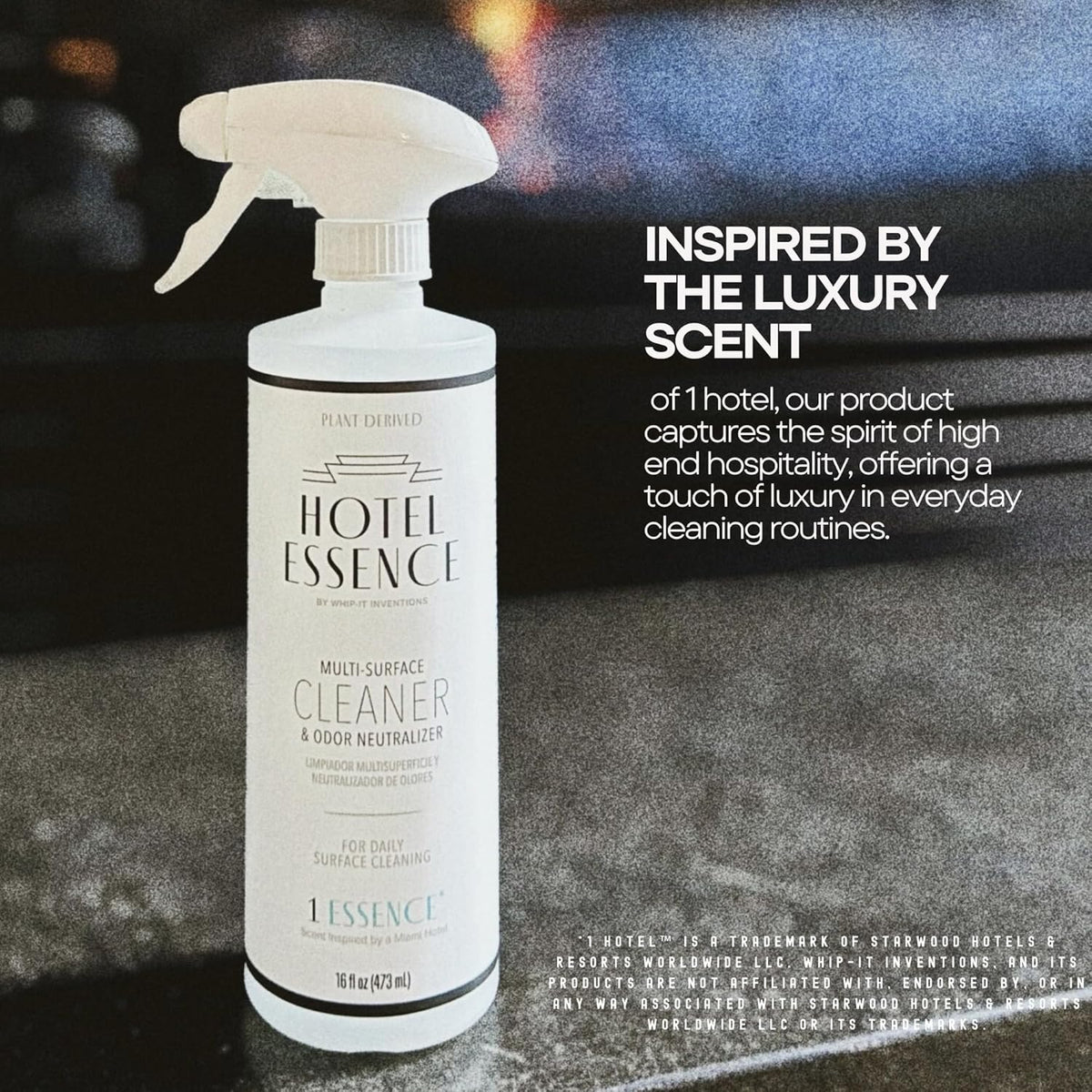 Hotel Essence Cleaner: Plant-Based Multi-Surface Cleaner & Odor Neutralizer, 16 oz, Leather