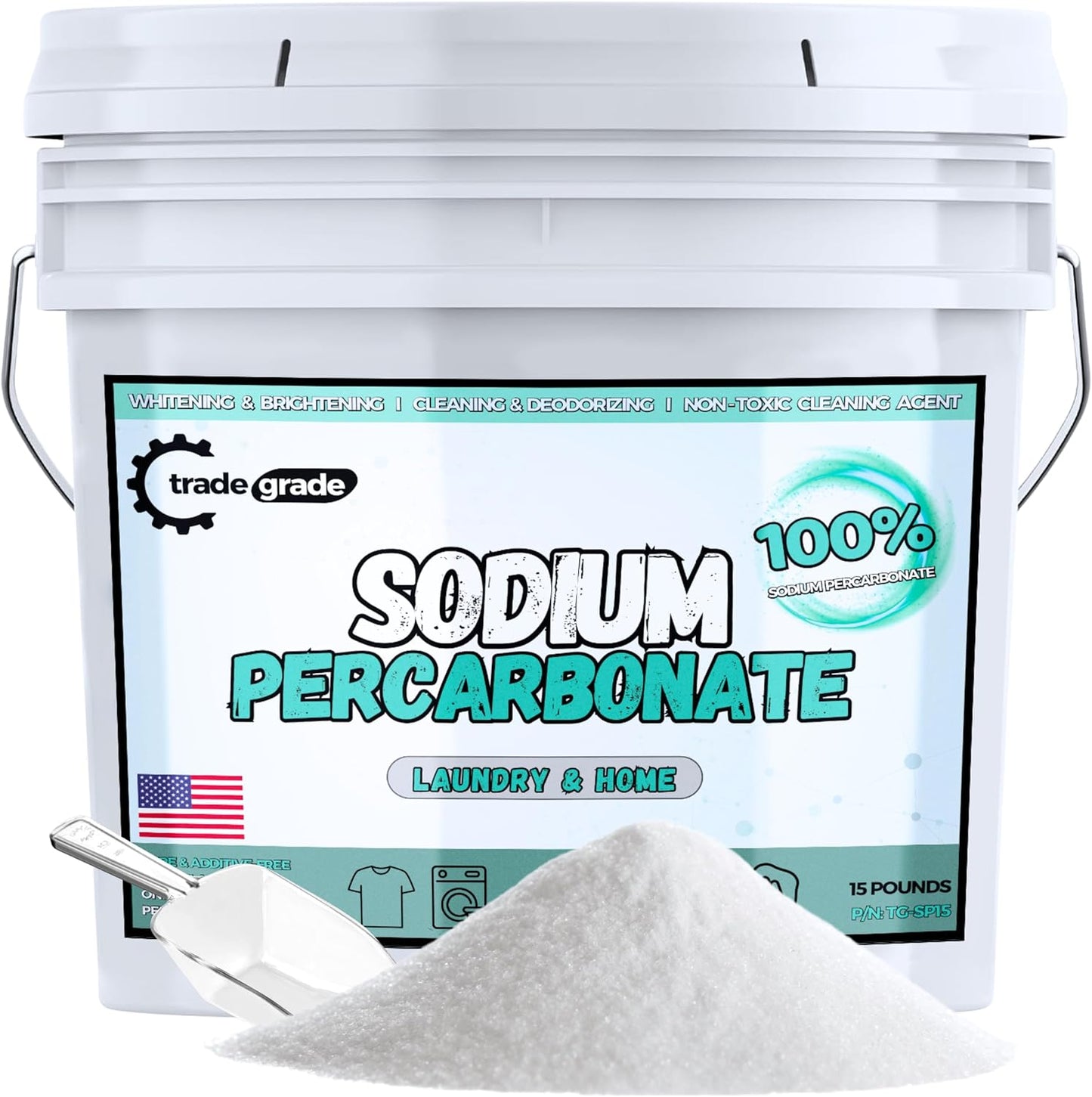 TradeGrade Sodium Percarbonate Powder – Eco-Friendly Non-Toxic Oxygen Bleach for Laundry, Home &