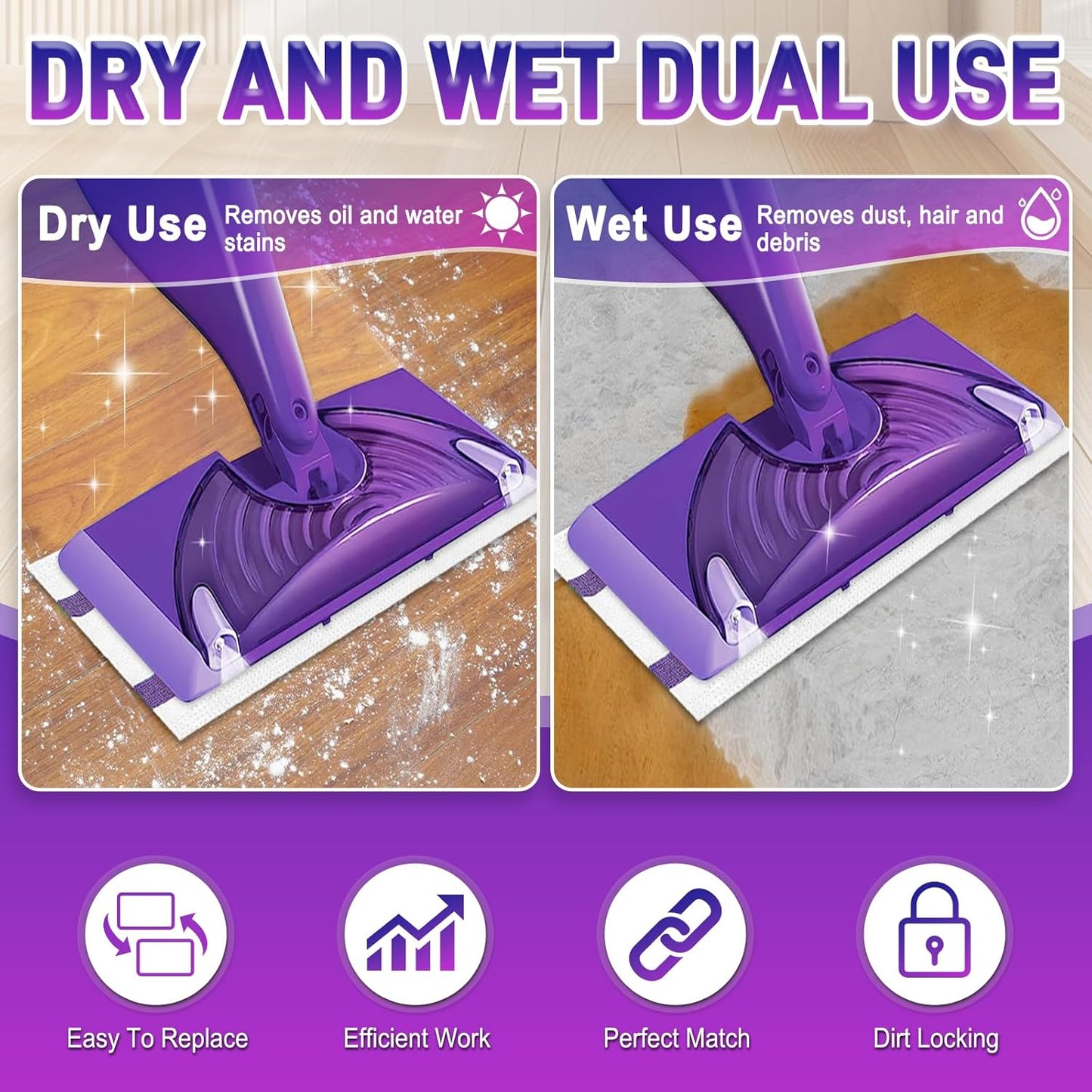 60Pack Mopping Pad Refill for Wetjet Mop Compatible with Wet Pads Refill Replacement for Wet Jet