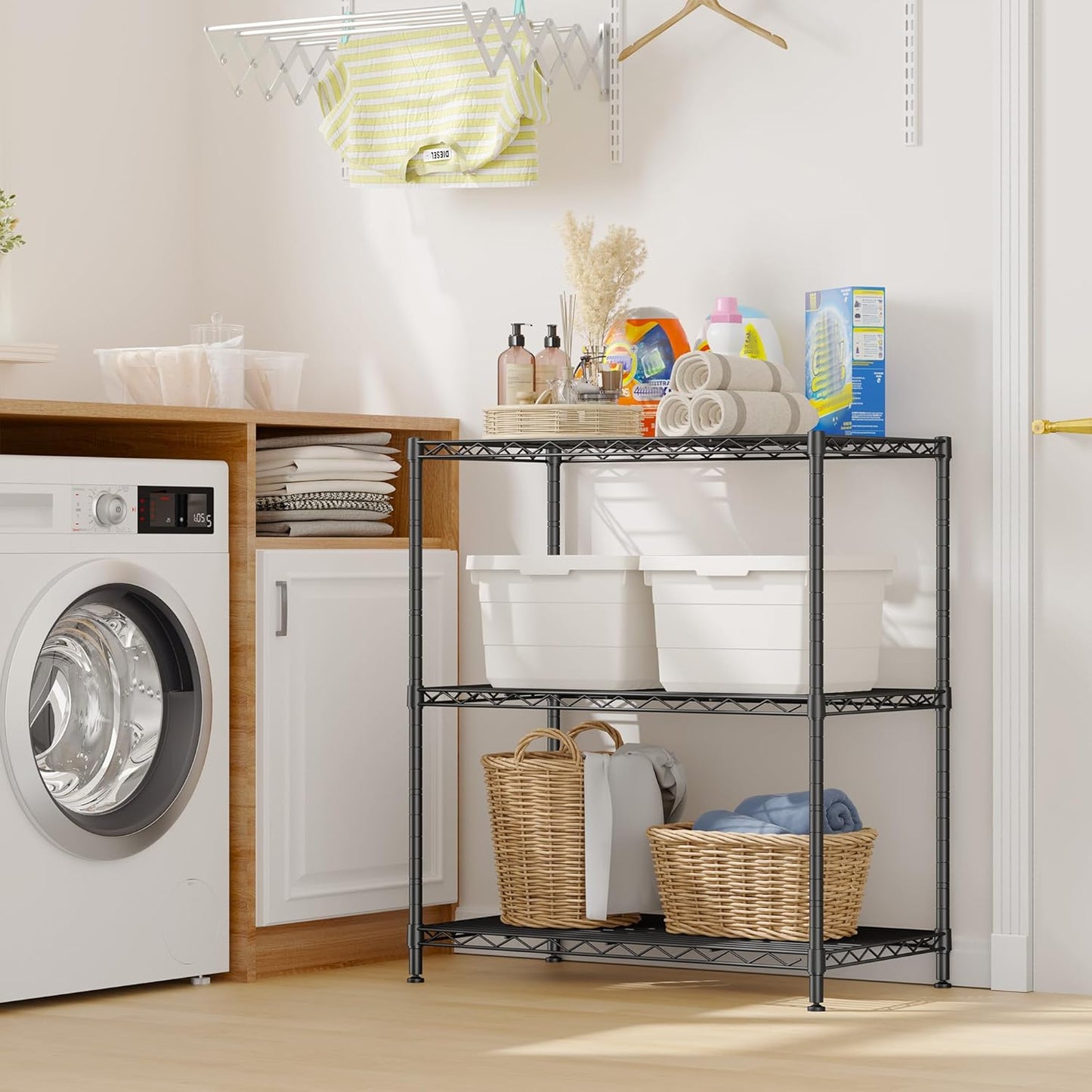 Storage Shelves Adjustable Wire Shelving Metal Wire Rack Shelving Unit Storage Shelf for Kitchen