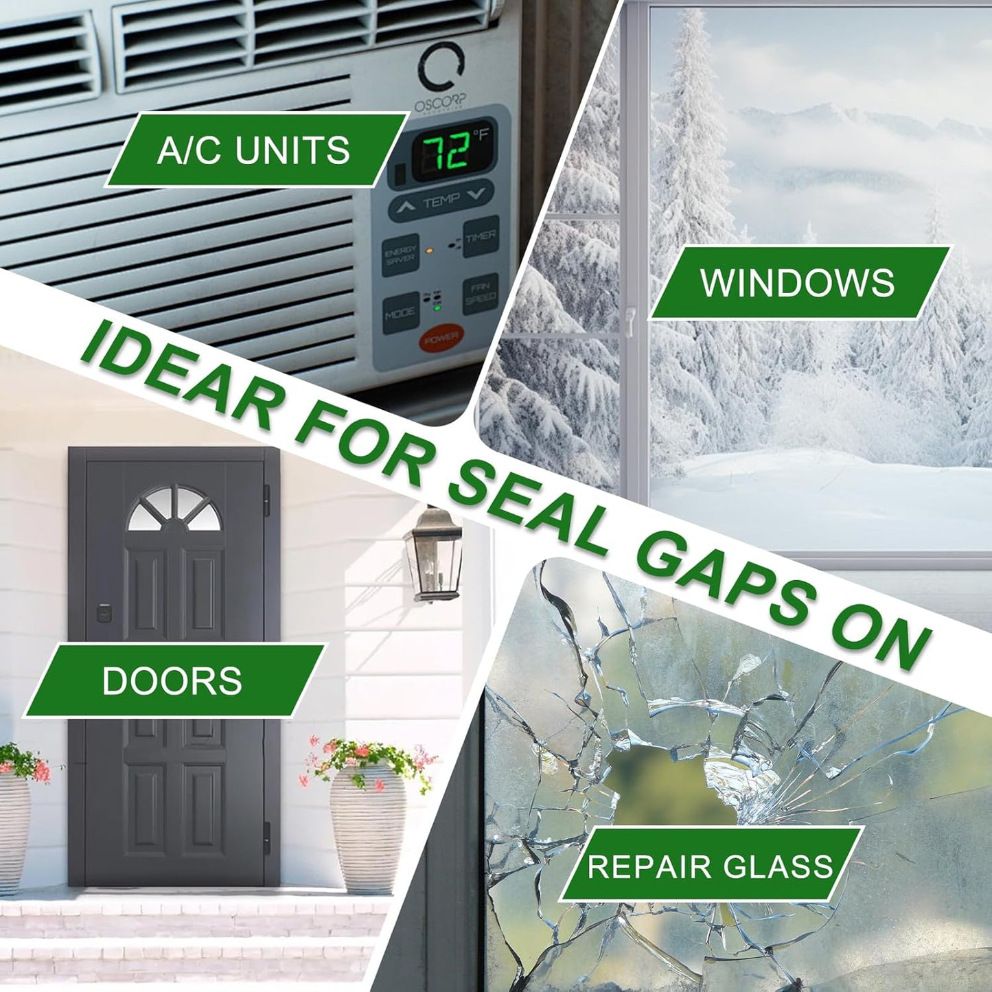 Transparent Window Weather Sealing Tape 2 Inch x 35 Yards Weather Stripping Residue Free Clear