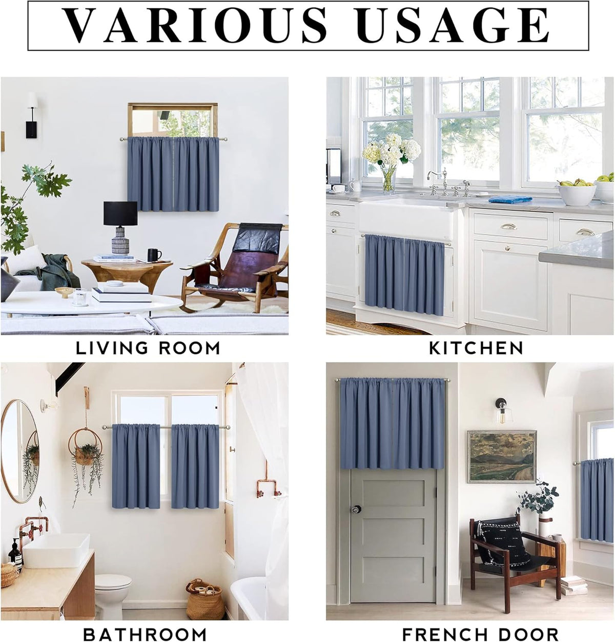 RYB HOME RV Curtains for Camper Windows - Soft Thermal Insulated Small Window Curtain Tiers for