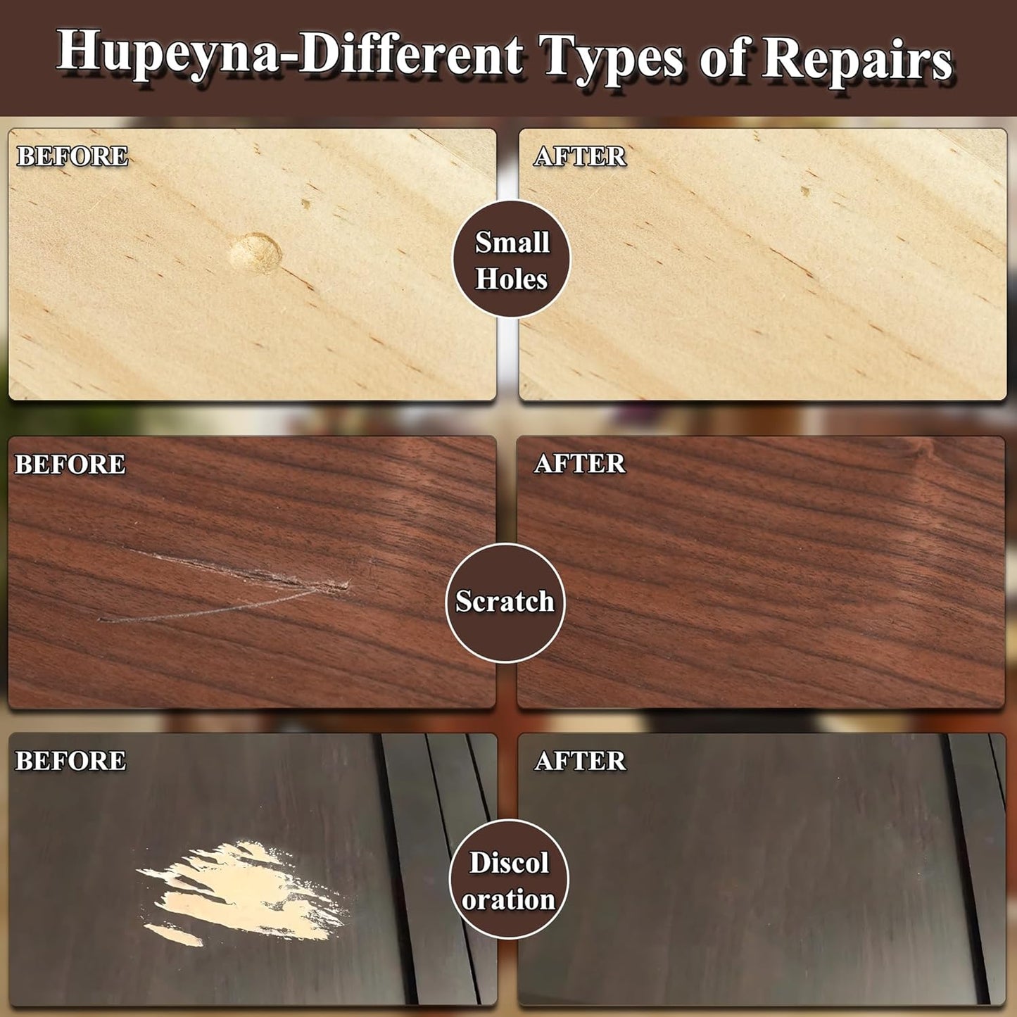 Wood Repair Kit, 12 Color Wood Fillers, Furniture Repair Kit, Repair Scratch, Cracks, Stains
