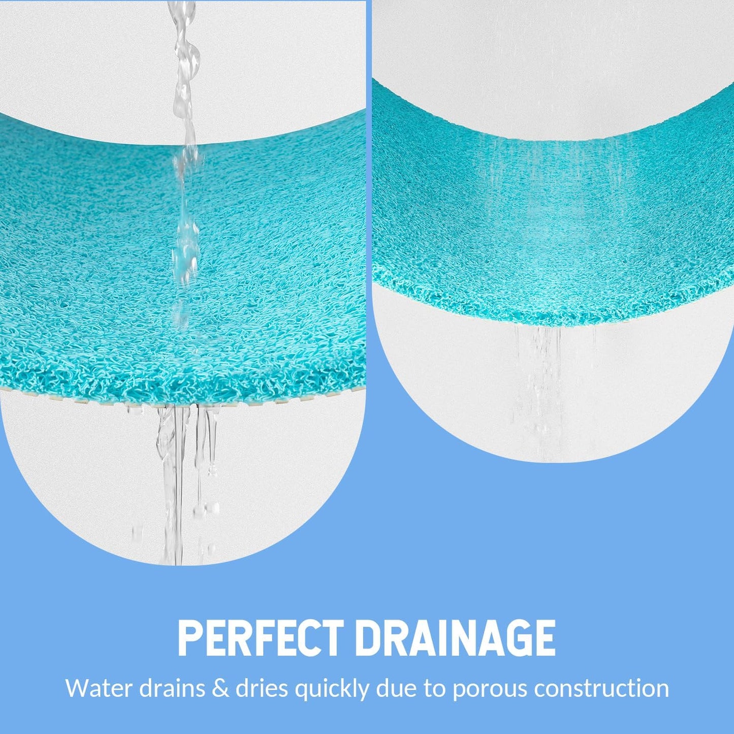 Non-Slip Bathtub Mat, Anti Slip Shower Mat, Fast Drying Bathtub Mats, Foot Scrubber Mat, Anti Slip