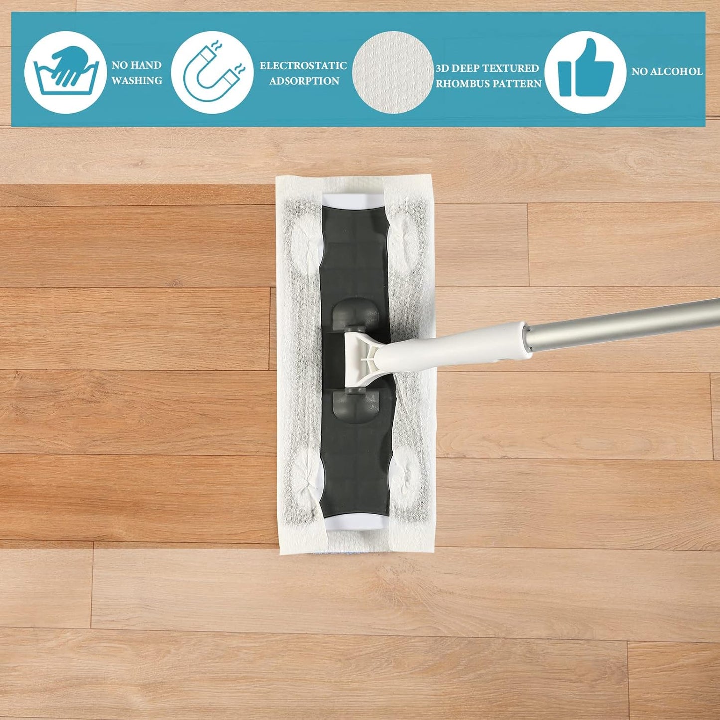 Wet Mop Pads Refills for Floor Cleaning Sweeper Wet Refills Disposable Moist Mopping Cloth Wipes