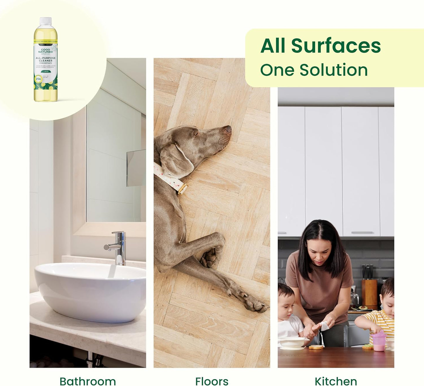 Good Natured Brand All-Purpose Cleaner Concentrate | Multi-Surface Cleaner | Natural Lemon