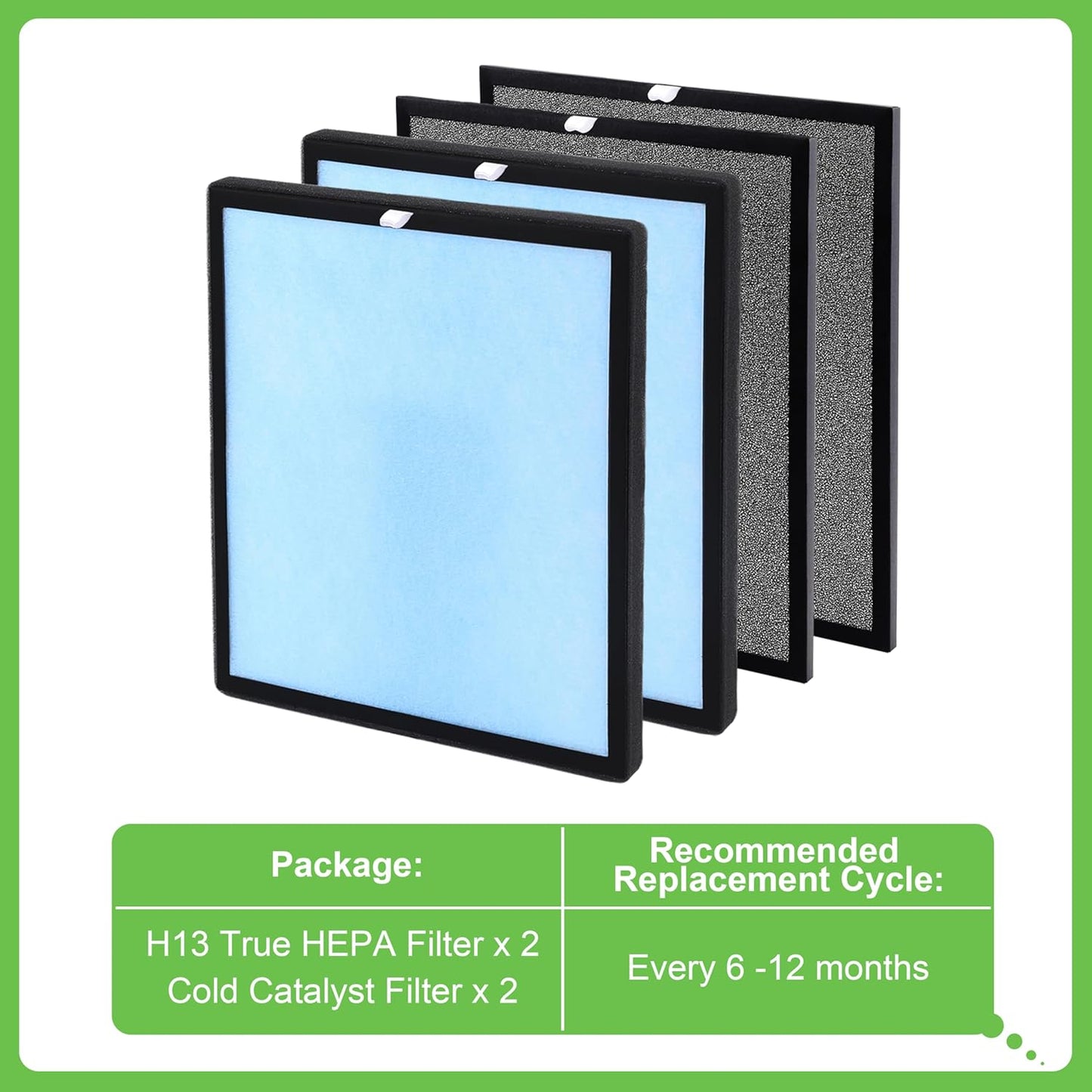 HSP001 True HEPA Filter Replacement, Compatible with Hathaspace HSP001 Air Purifier, 4 in 1 H13