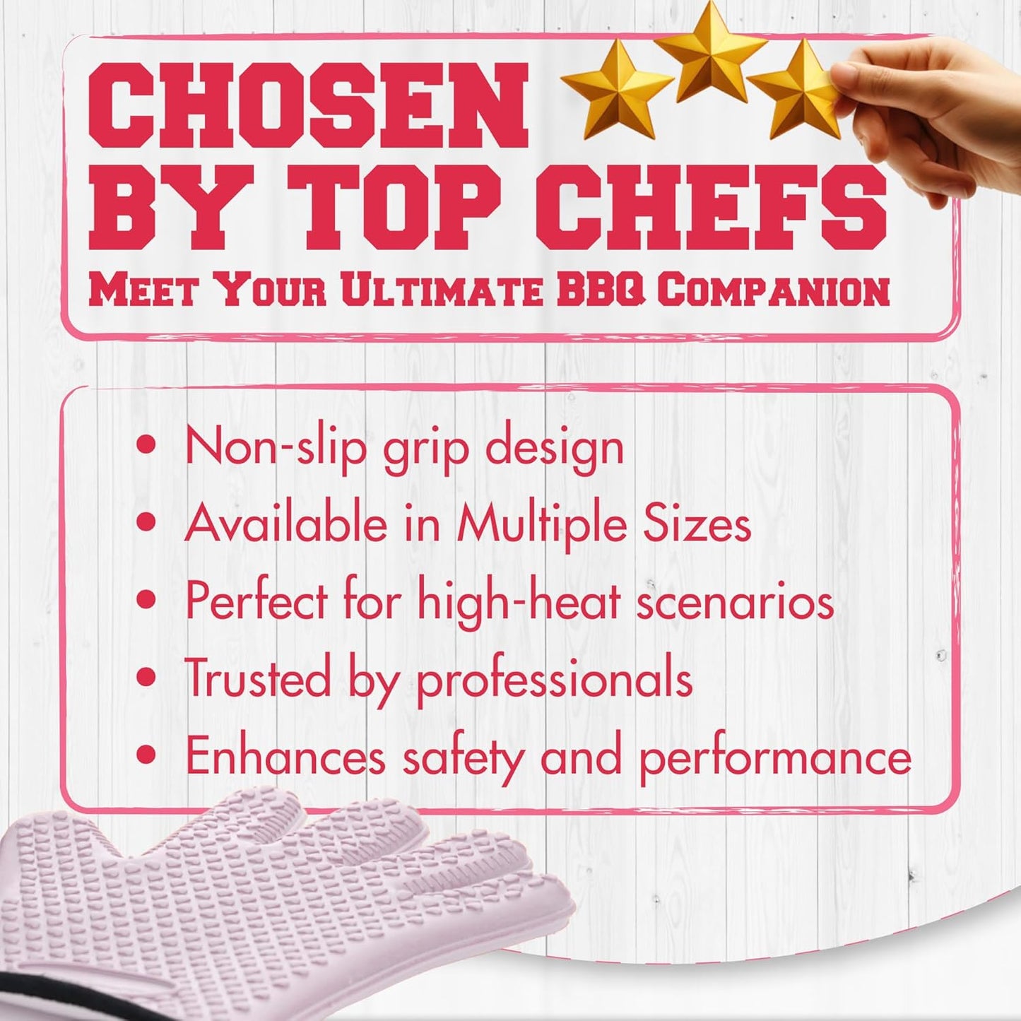 KITCHEN PERFECTION S Silicone Smoker Oven Gloves for Women -Extreme Heat Resistant BBQ Gloves