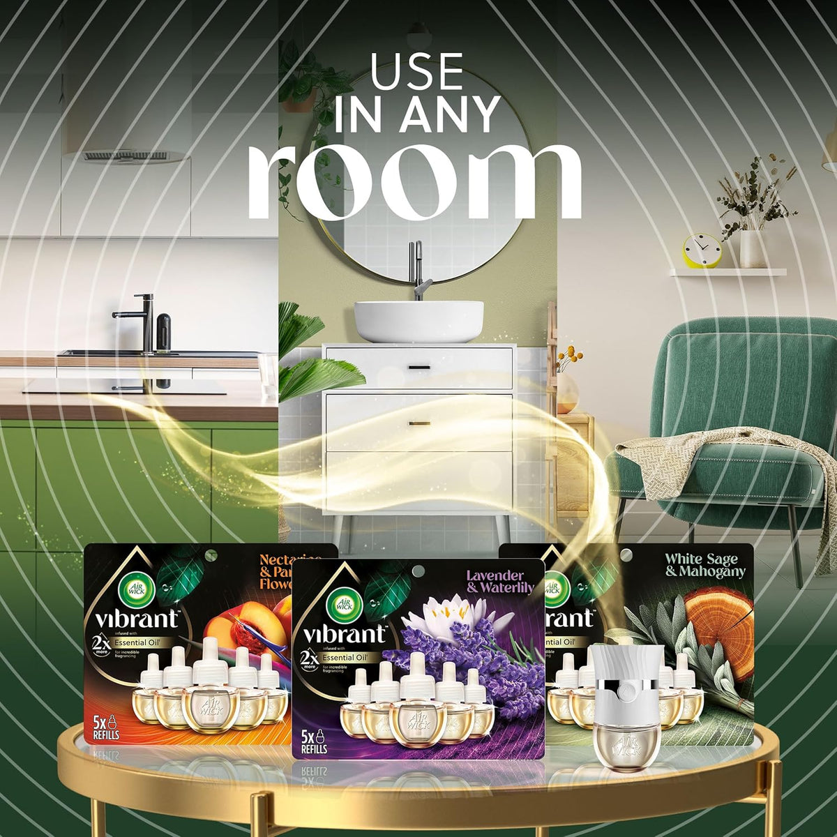 Air Wick Plug In Scented Oil Refills, Sweet Vanilla + Shea Butter, Air Fresheners for Home Long