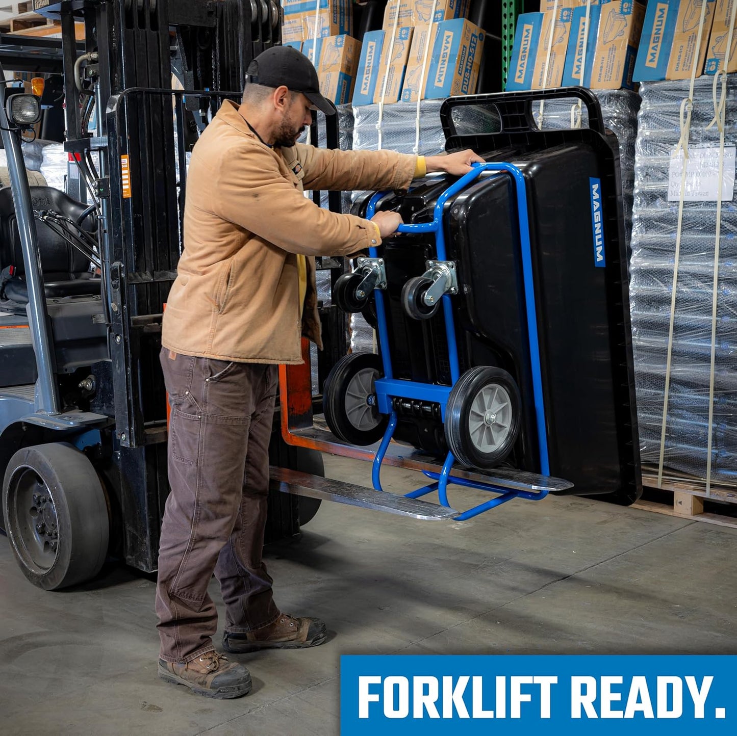 Tilt Truck, 1/2 Cu. Yd. Capacity Dump Cart with Non-Marking 12” Wheels & 5” Casters & Forklift-able