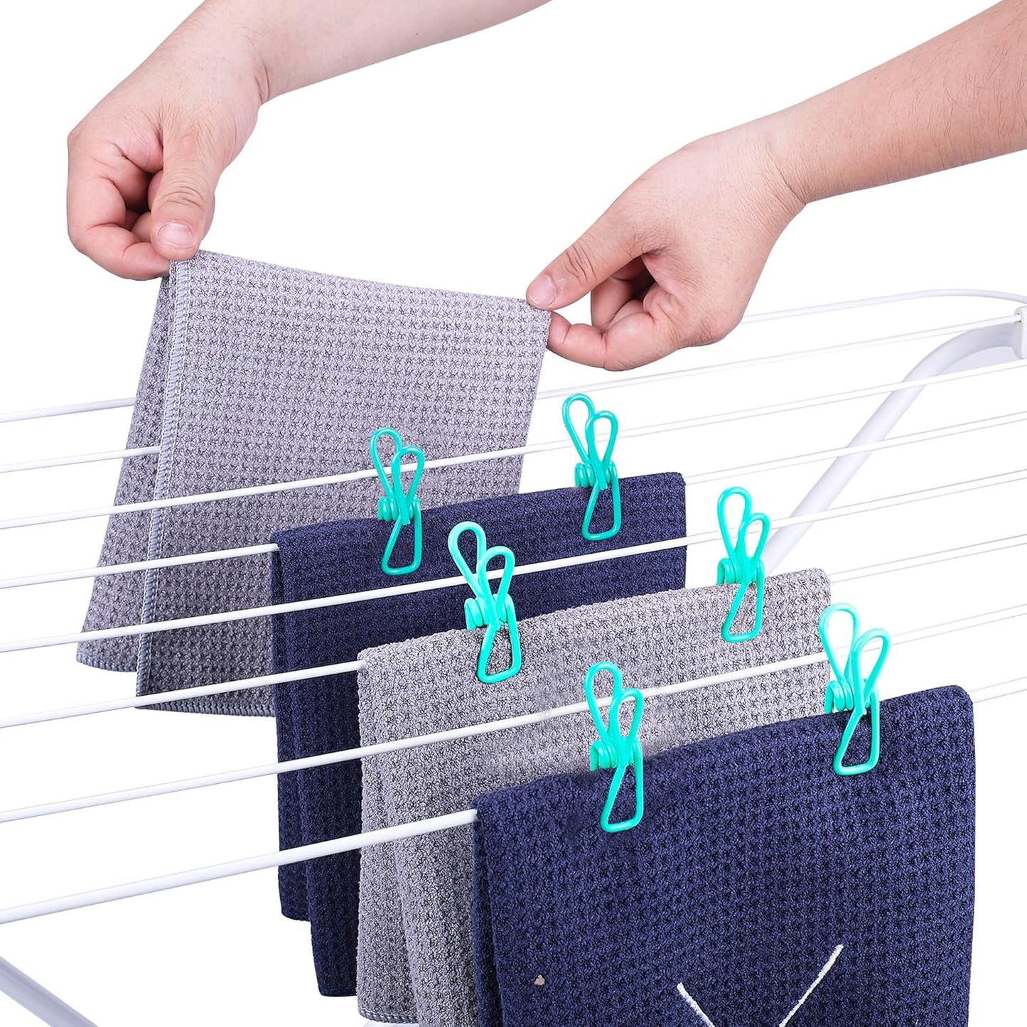30 Pack Blue Chip Bag Clips for Food - PVC 2 Inch Coated Sealer for Sealing Food - Paper Holder