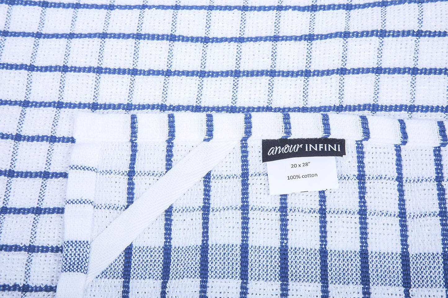 AMOUR INFINI Terry Dish Towels Pack of 4 Highly Absorbent Quick Dry Super Soft 20x28 Inch Kitchen