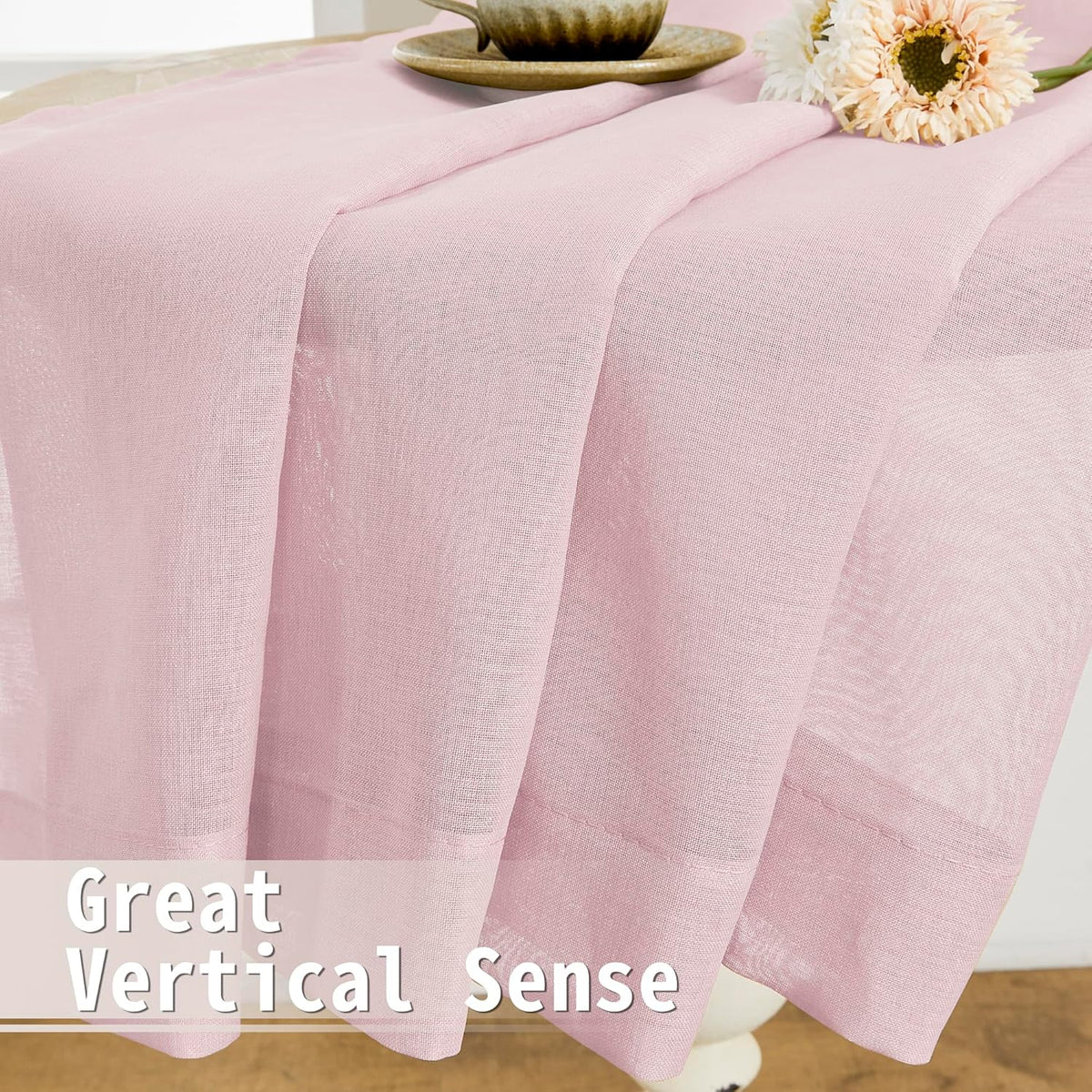 Tollpiz Sheer Door Curtains Closet Linen Textured Curtain Sheers Doorway Light Filtering Voile
