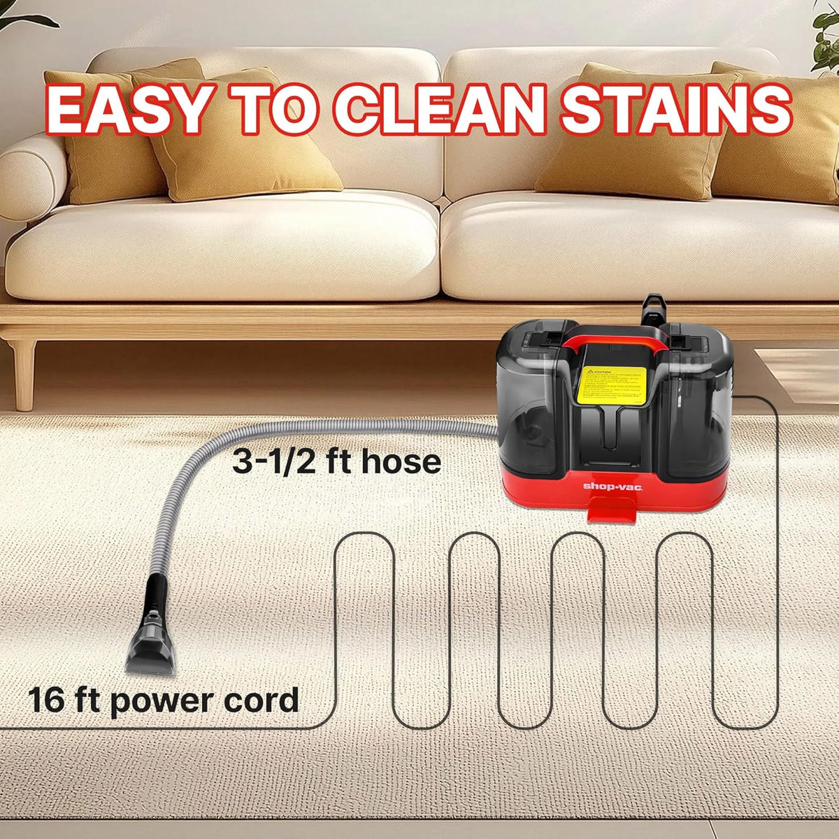 Shop-Vac Portable Carpet and Upholstery Cleaner Machine, Powerful Spot Cleaner for Pet Stains