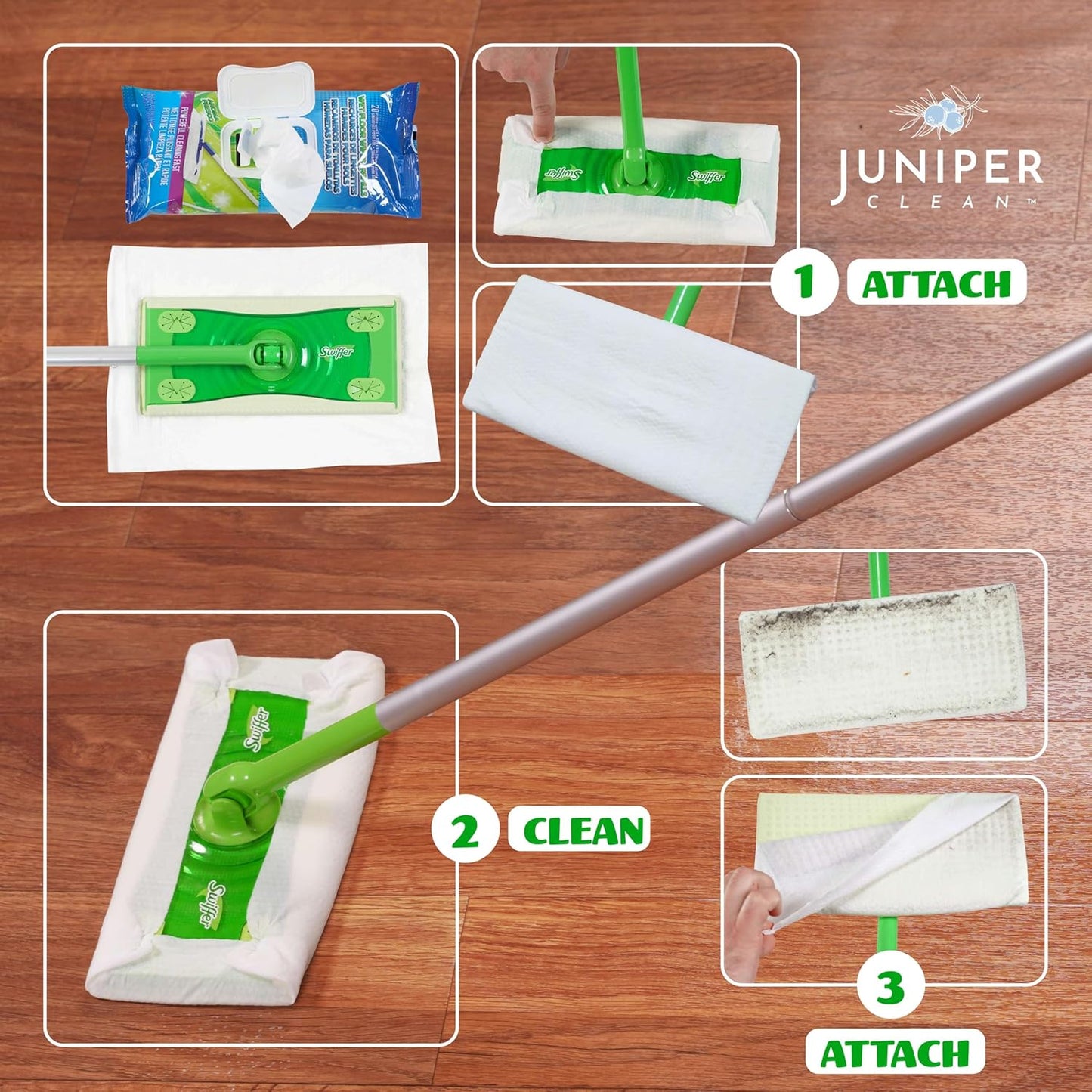 Wet Floor Wipes, Multi Surface Floor Cleaner Wet Mop Pads Fit Swiffer Sweeper Mop, Fresh Scent &