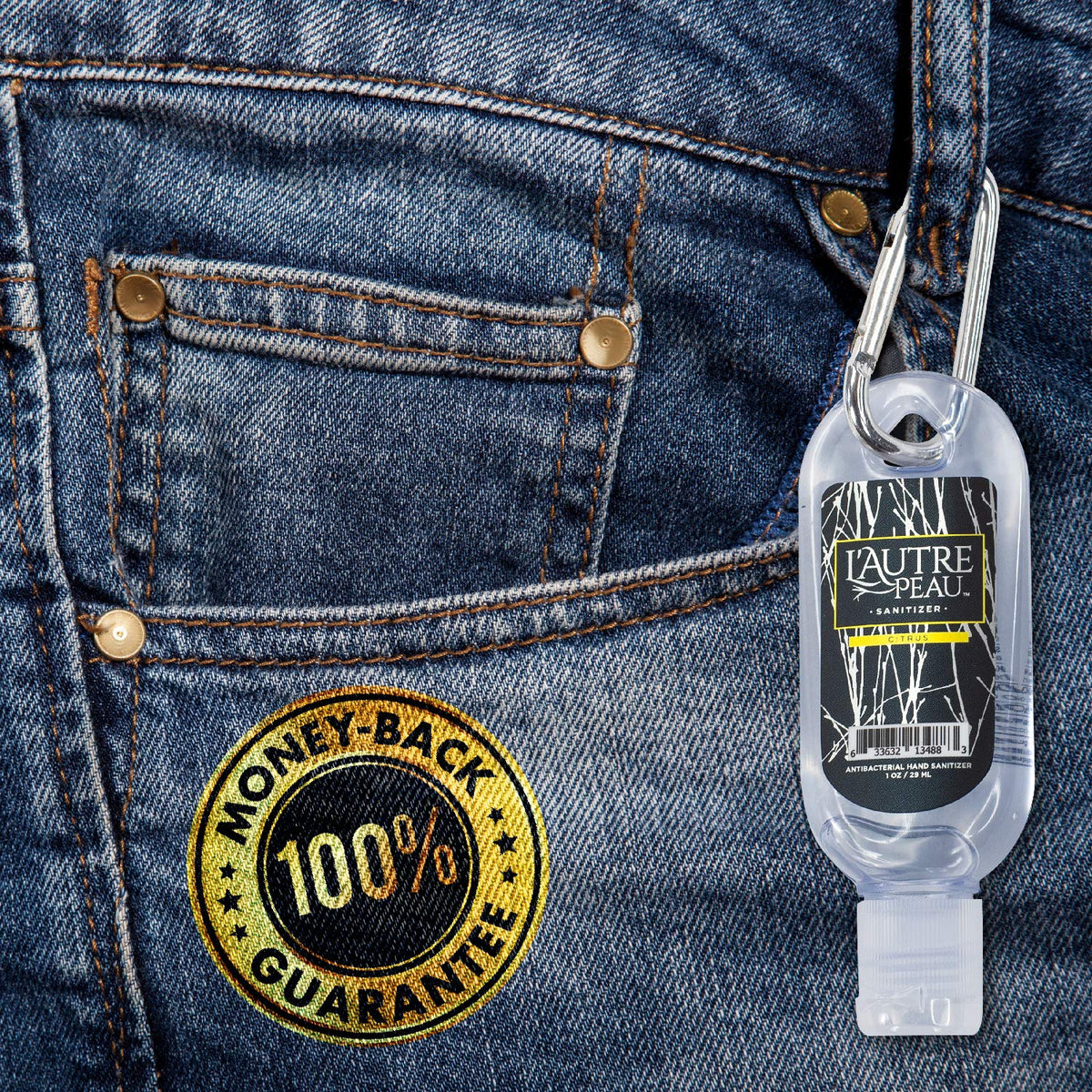 Travel Hand Sanitizer Gel with Aloe Vera & Vitamin E Made by L’AUTRE PEAU - Citrus Scented Alcohol