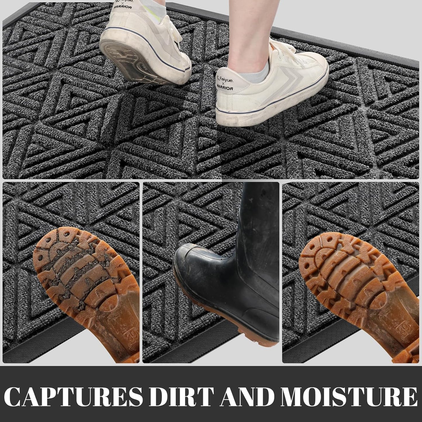 Yimobra Large Door Mat 47x24, All-Weather Waterproof Non-Slip Welcome Matt Outdoor, Heavy Duty Non