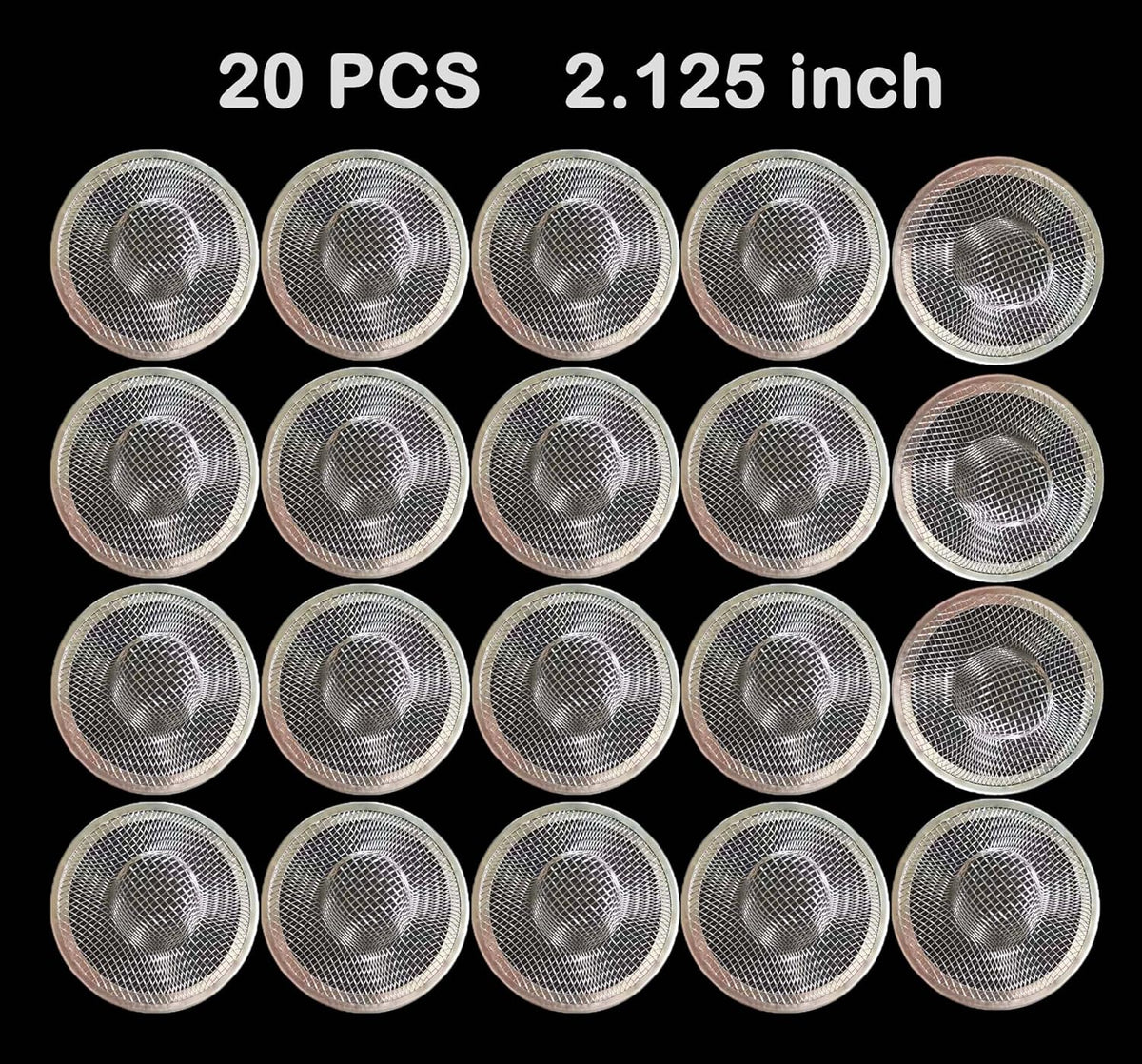20Pcs Small Drain Mesh Basket, 2.125'' Bathroom Sink Drain Strainer Screen Mesh Sink Strainer Hair