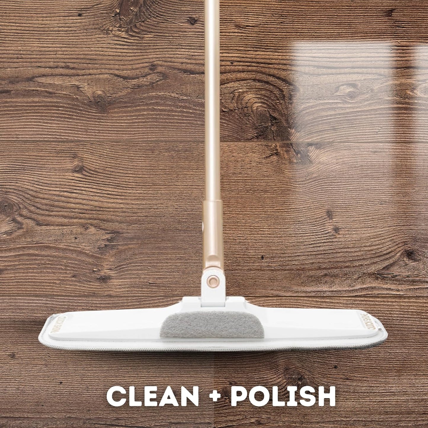 Quick Shine Ultimate Gold Clean + Polish Mop Kit | All-in-One 10 Pc Kit w/Interchangeable